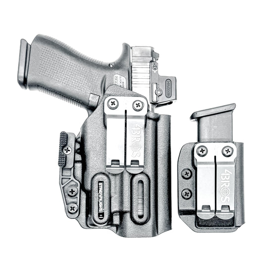 Glock 43X and 48 MOS IWB right-hand holster with Streamlight TLR-7 Sub and matching magazine carrier, built for concealed carry with secure retention