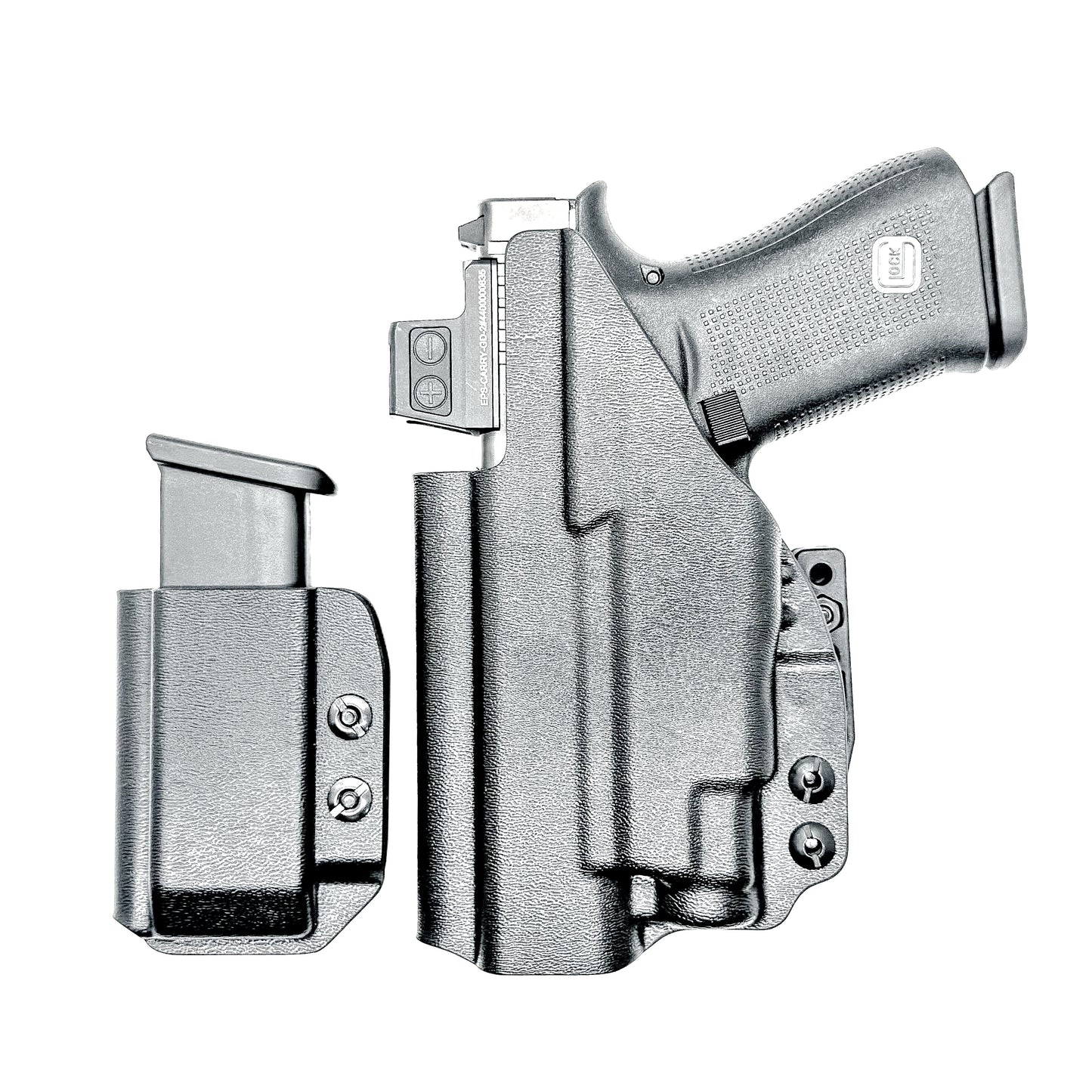 Glock 43X and 48 MOS IWB right-hand holster with Streamlight TLR-7 Sub and matching magazine carrier, built for concealed carry with secure retention