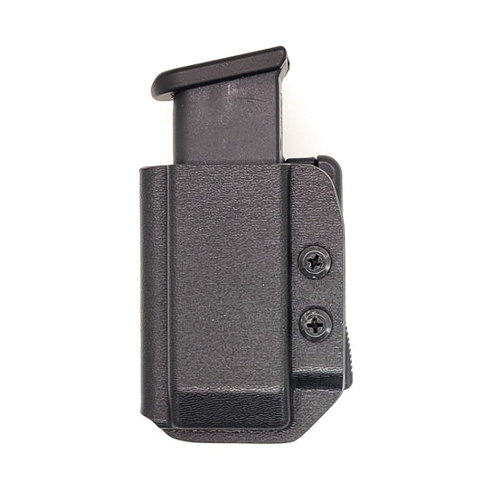 For the Best Kydex OWB Outside Waistband magazine pouch for the Glock 43X & 48 magazine, shop Four Brothers Holsters. Suitable for belt widths of 1 1/2", 1 3/4, 2", and 2 1/4". Adjustable retention. Adjustable Cant Carrier Holster P365X-MACRO, Sig P365XL, Hellcat Pro, Smith and Wesson Equalizer, and Shield Plus

