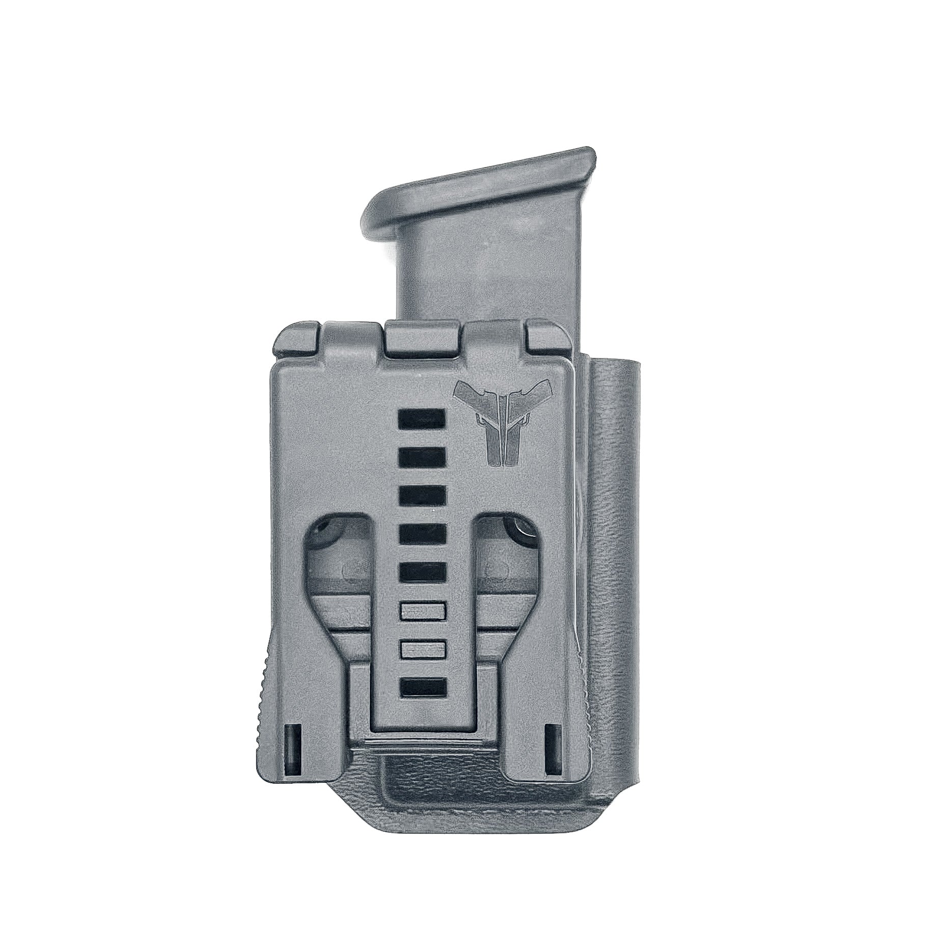 Black Kydex OWB Outside Waistband magazine pouch for the Glock 43X & 48 magazine from Four Brothers 4BROS Holsters.   Adjustable retention & cant.