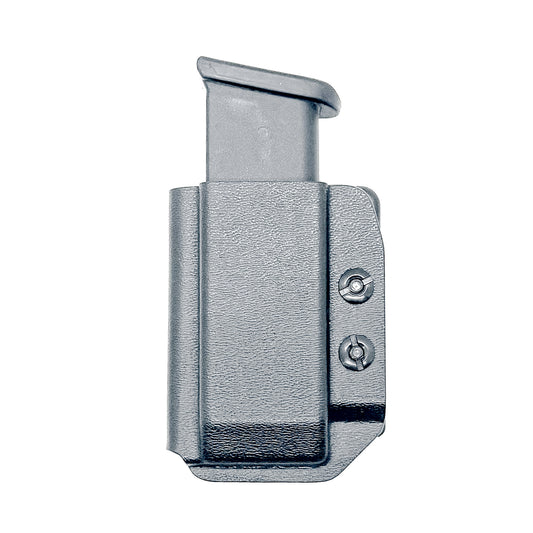 Black Kydex OWB Outside Waistband magazine pouch for the Glock 43X & 48 magazine from Four Brothers 4BROS Holsters.   Adjustable retention & cant.