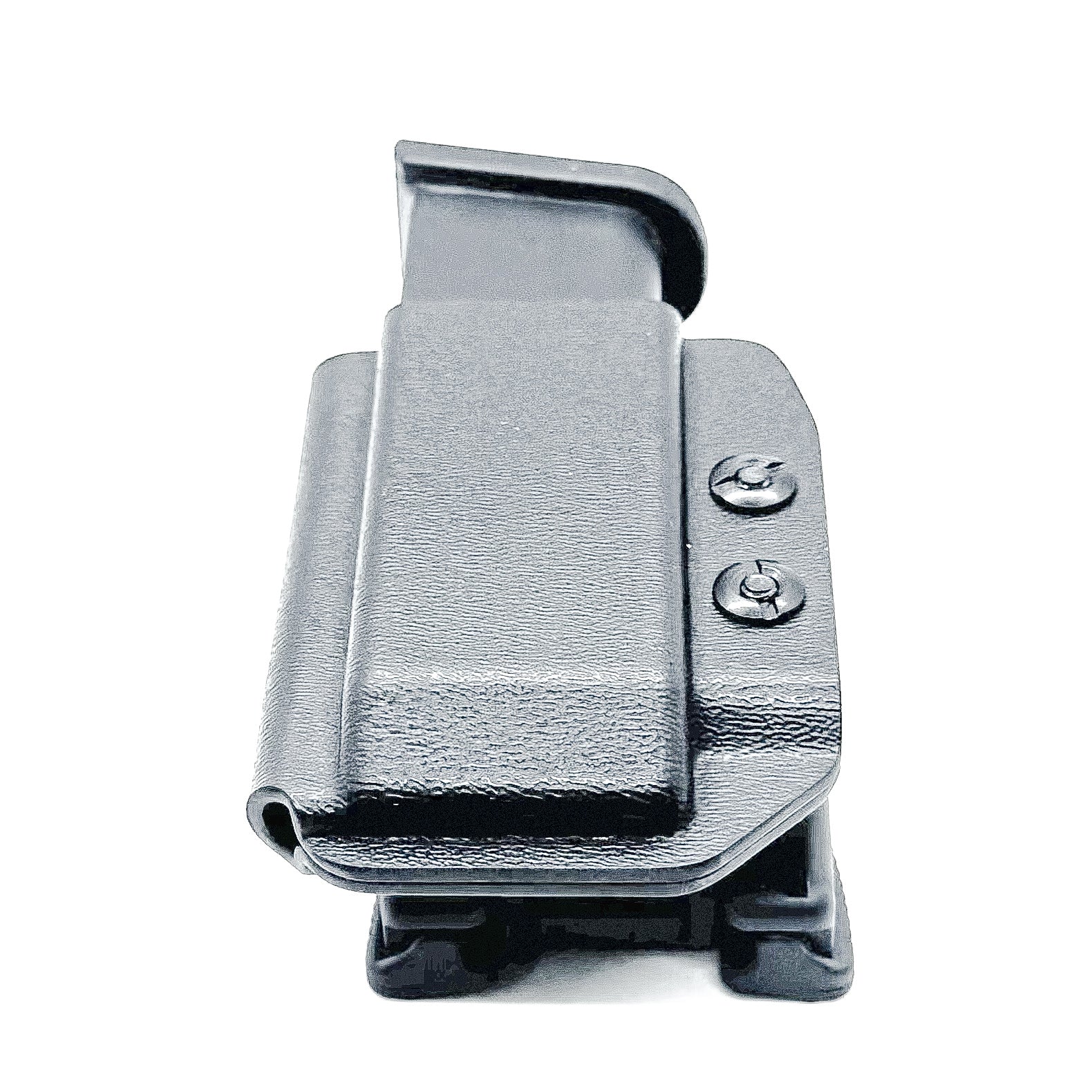 Black Kydex OWB Outside Waistband magazine pouch for the Glock 43X & 48 magazine from Four Brothers 4BROS Holsters.   Adjustable retention & cant.