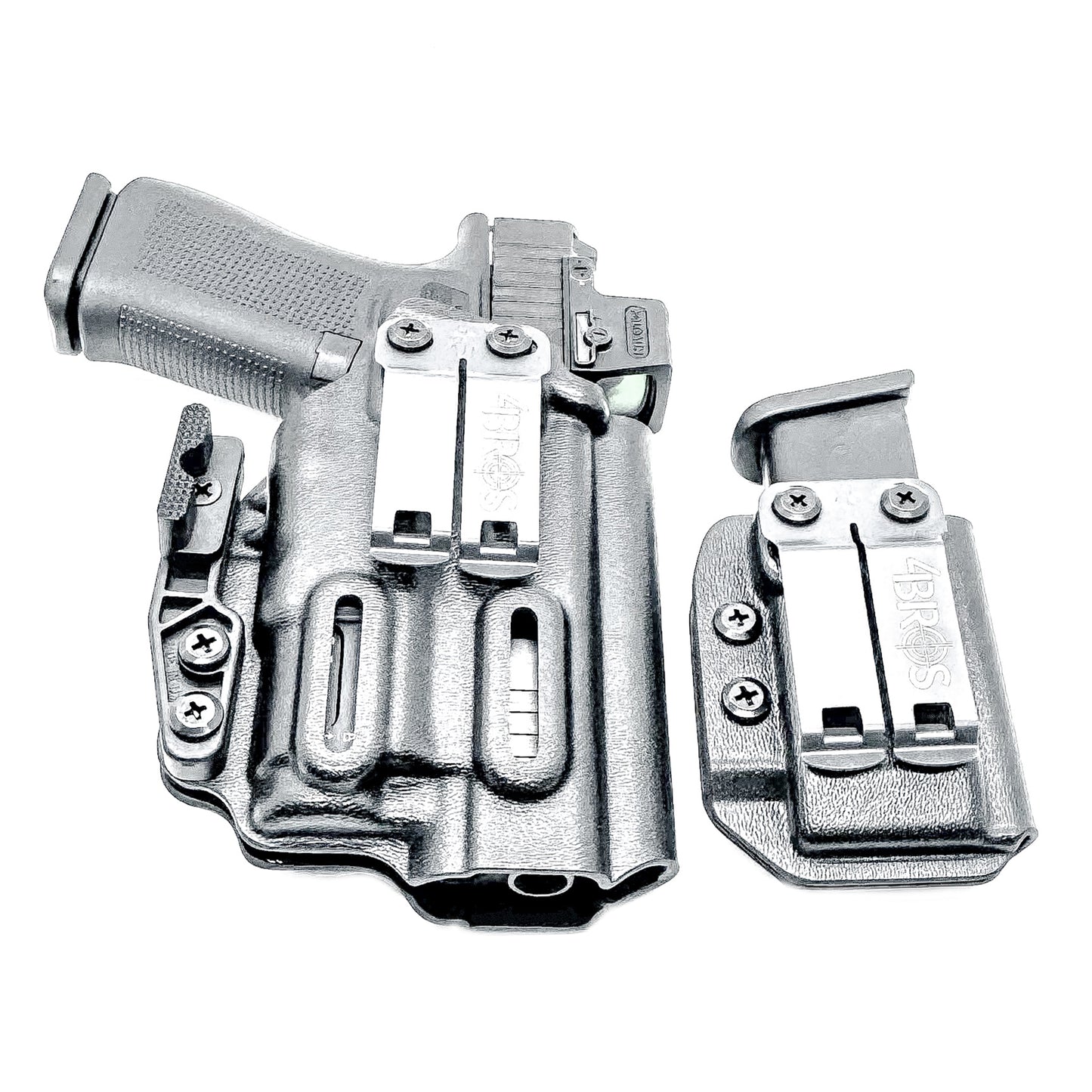 Four Brothers Holsters Inside Waistband IWB Holster & Magazine Carrier combo for the Glock 43X & 48 MOS with SureFire XC3 Sub.