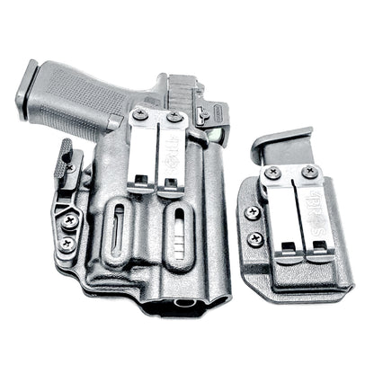 Four Brothers Holsters Inside Waistband IWB Holster & Magazine Carrier combo for the Glock 43X & 48 MOS with SureFire XC3 Sub.