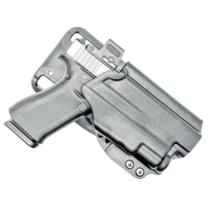For the best Outside Waistband Glock 43X & 48 MOS, 43X, & 48 pistols & SureFire XC3 Sub Duty & Competition Holster shop Four Brothers Holsters.   USA Made.