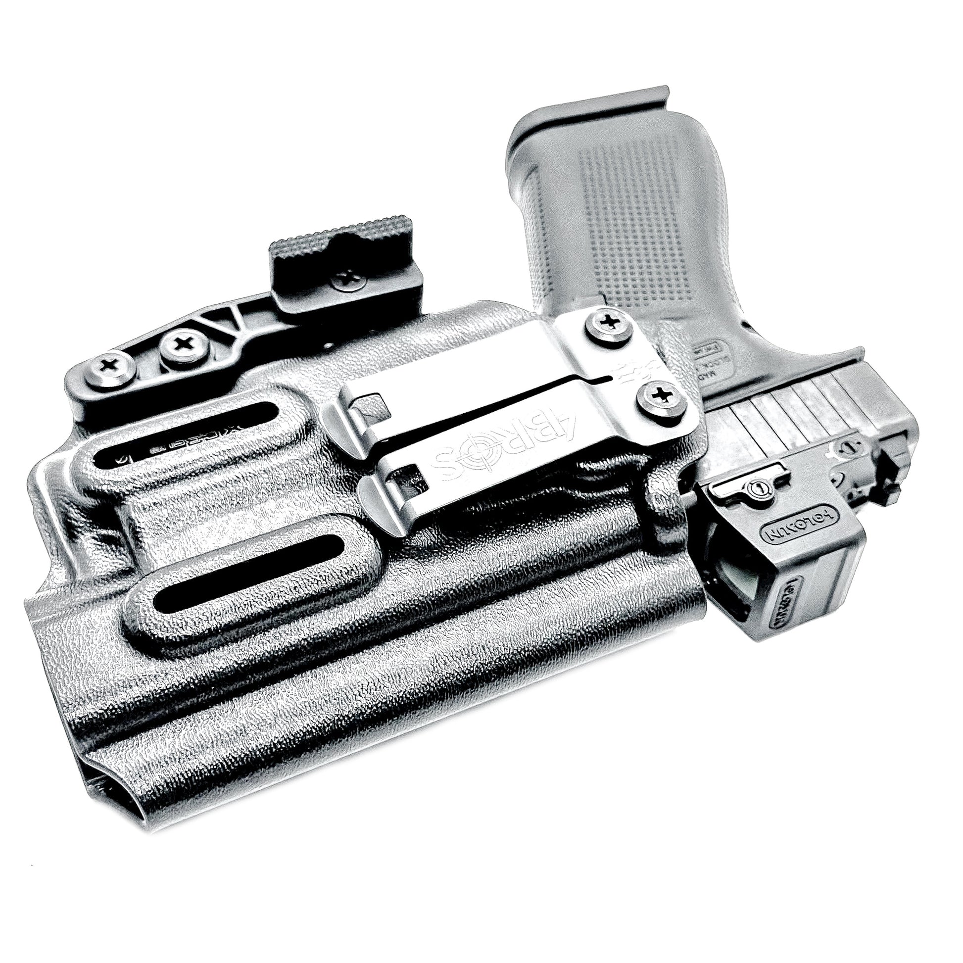 For the best IWB Kydex Inside Waistband Holster for the Glock 43X MOS, 48 MOS, 43X, or 48 pistols & SureFire XC3 Sub shop Four Brothers Holsters.