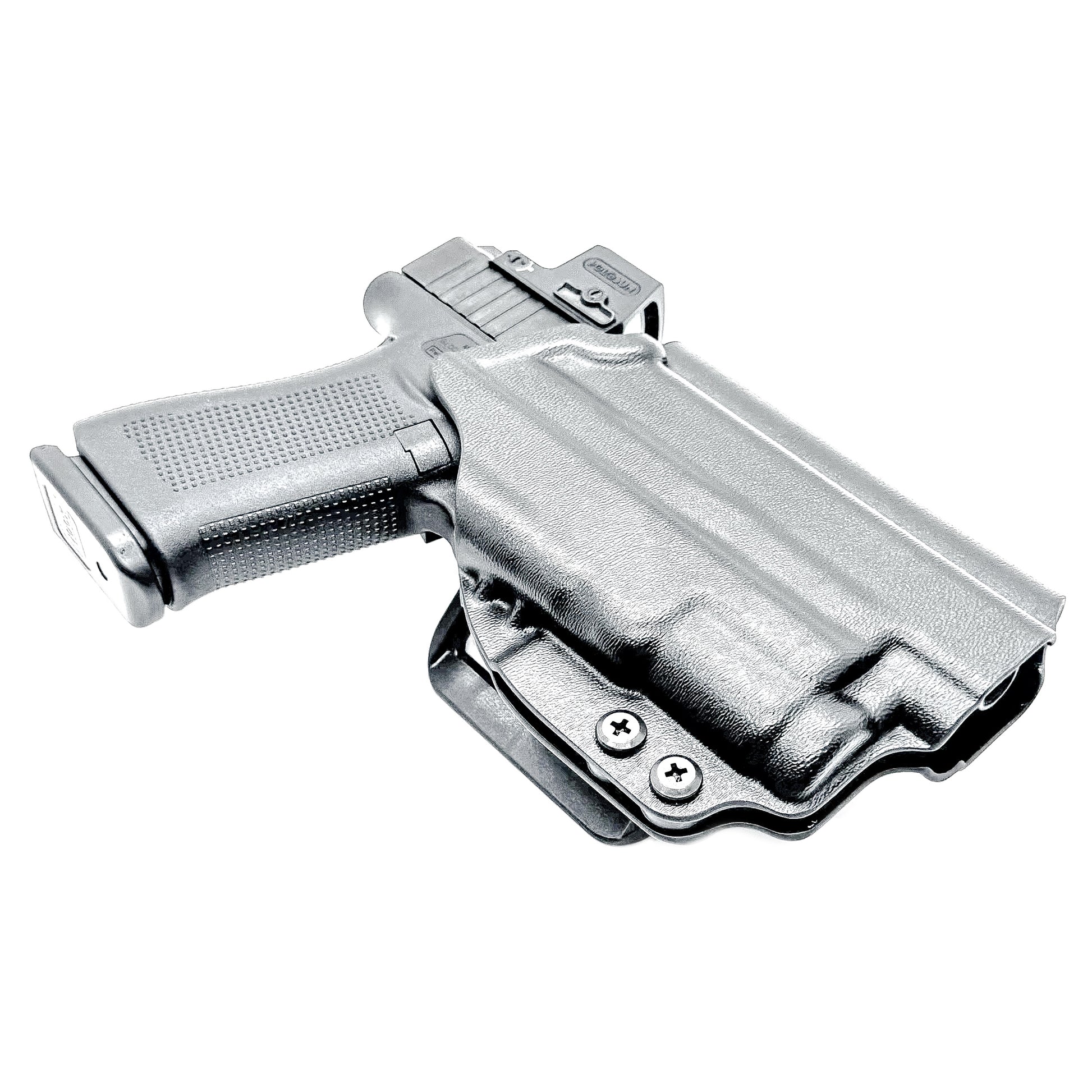 For the best Outside Waistband OWB Holster for the Glock 43X MOS, 48 MOS, 43X, or 48 pistols & SureFire XC3 Sub, shop Four Brothers Holsters.