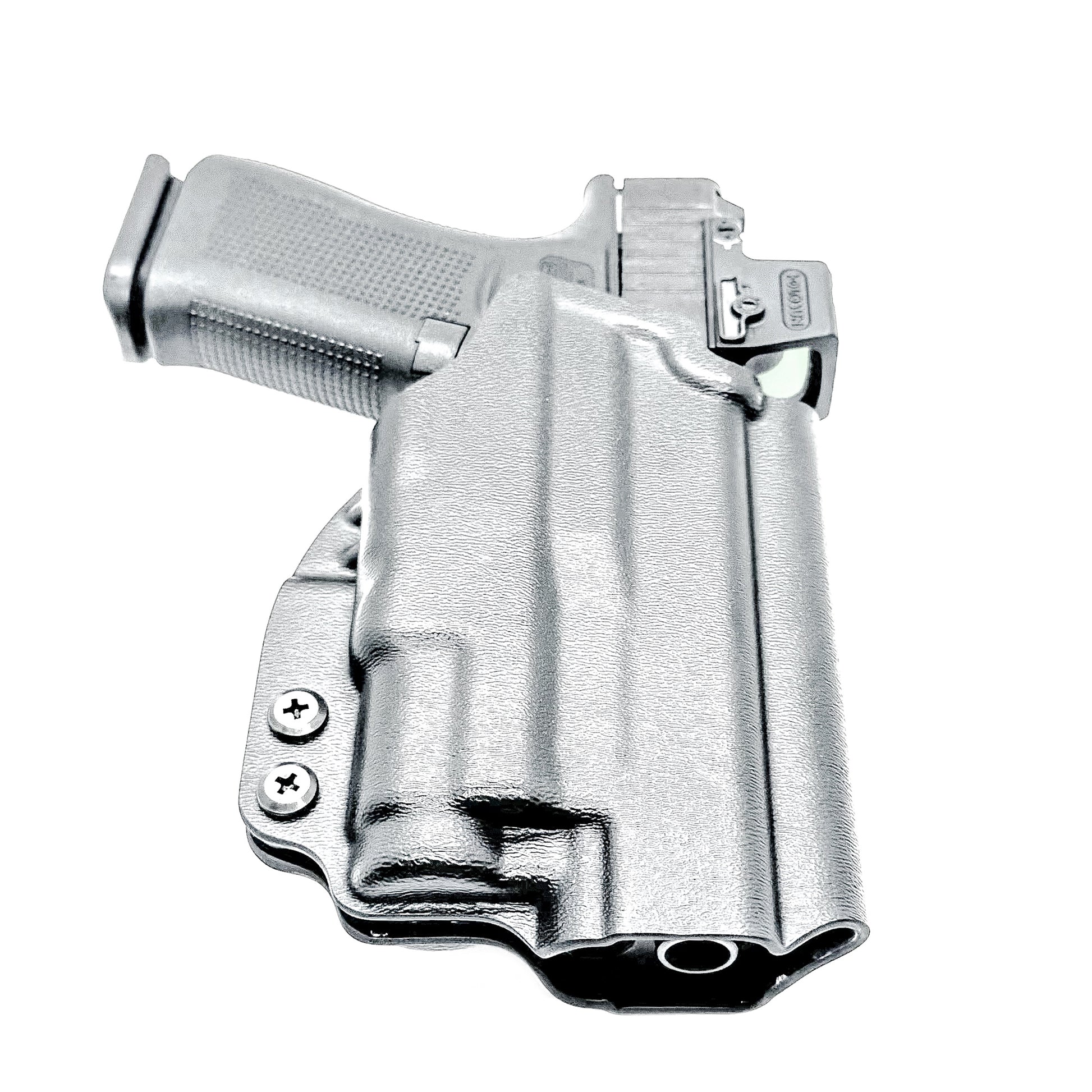 For the best Outside Waistband OWB Holster for the Glock 43X MOS, 48 MOS, 43X, or 48 pistols & SureFire XC3 Sub, shop Four Brothers Holsters.