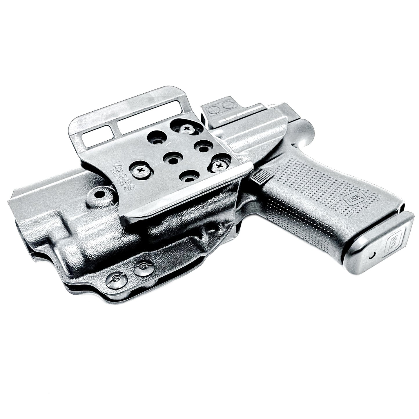 For the best Outside Waistband OWB Holster for the Glock 43X MOS, 48 MOS, 43X, or 48 pistols & SureFire XC3 Sub, shop Four Brothers Holsters.