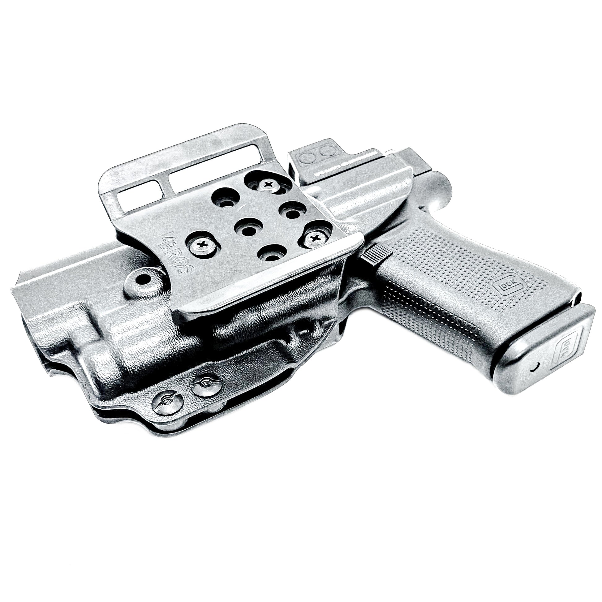For the best Outside Waistband OWB Holster for the Glock 43X MOS, 48 MOS, 43X, or 48 pistols & SureFire XC3 Sub, shop Four Brothers Holsters.