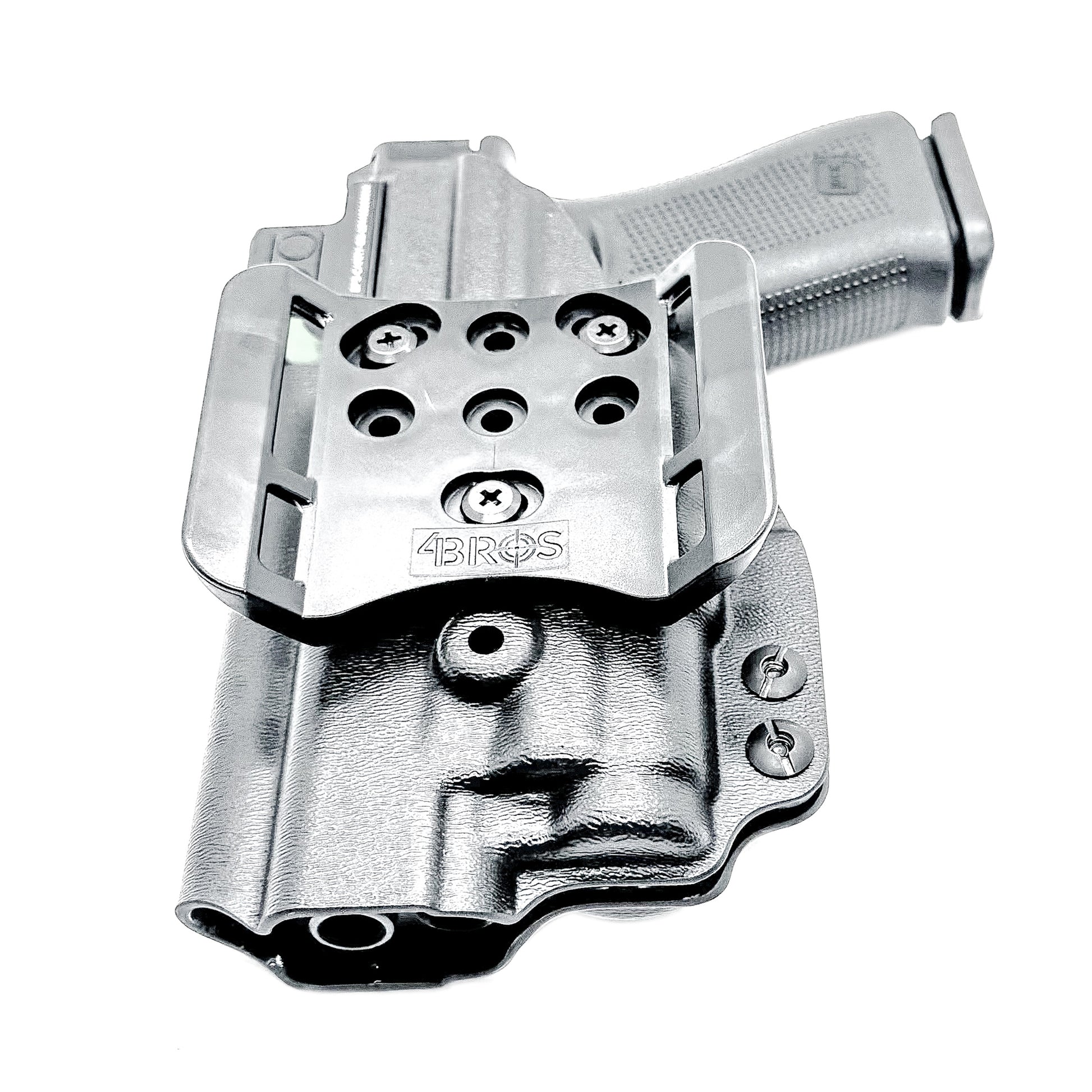 For the best Outside Waistband OWB Holster for the Glock 43X MOS, 48 MOS, 43X, or 48 pistols & SureFire XC3 Sub, shop Four Brothers Holsters.