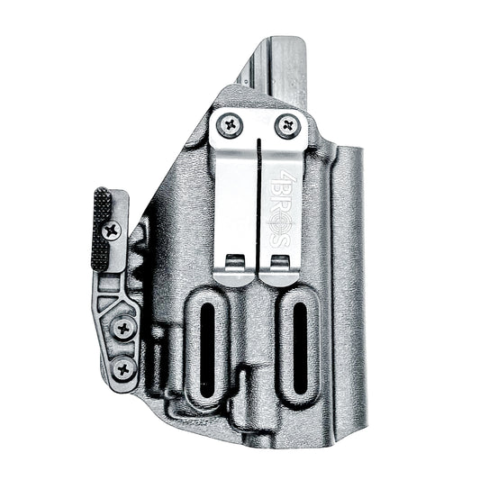 Black Inside Waistband Holster IWB for the Glock 43X MOS, 48 MOS, 43X Rail, or 48 Rail pistol & Streamlight TLR-8 Sub with DCC Monoblock and a Modwing.