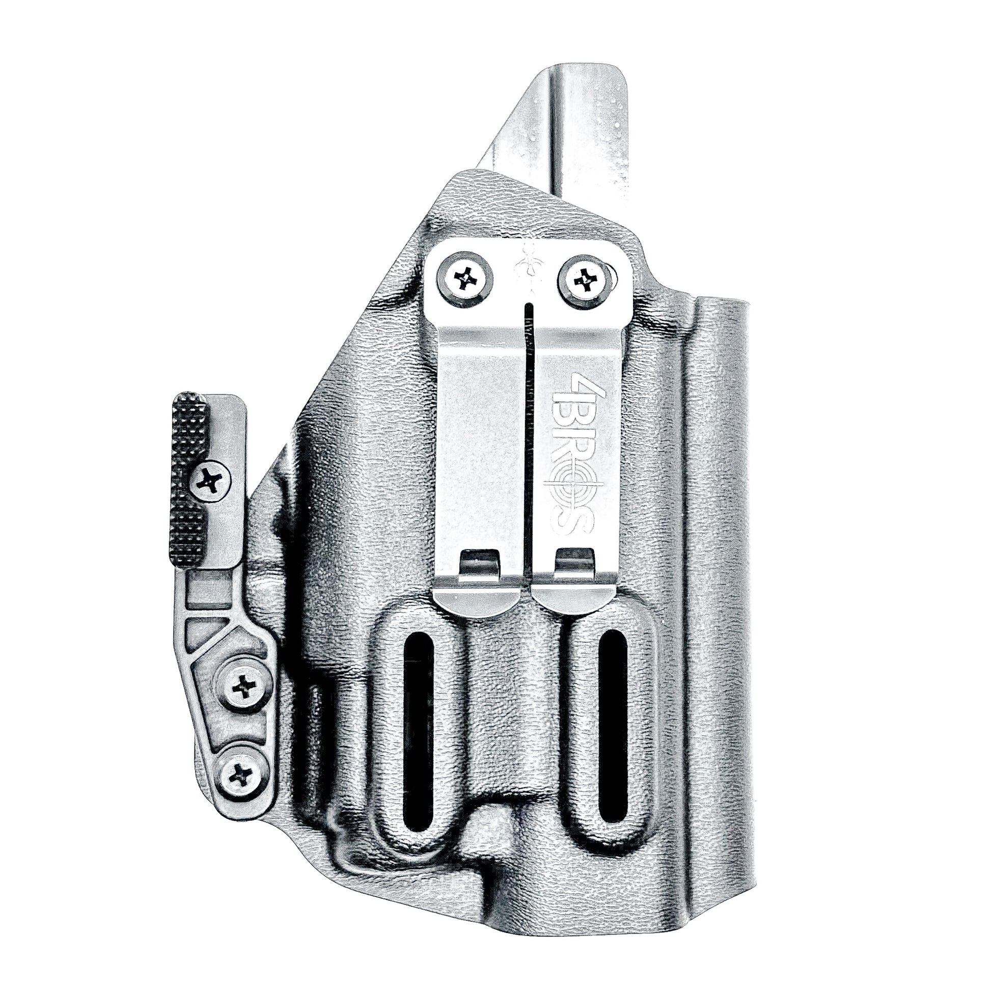 Black Inside Waistband Holster IWB for the Glock 43X MOS, 48 MOS, 43X Rail, or 48 Rail pistol & Streamlight TLR-8 HL-X Sub with DCC Monoblock and a Modwing.