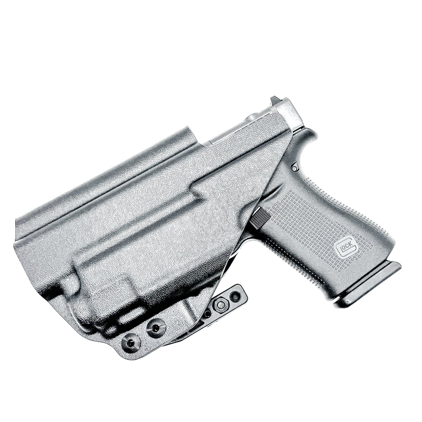 Black Inside Waistband Holster IWB for the Glock 43X MOS, 48 MOS, 43X Rail, or 48 Rail pistol & Streamlight TLR-8 HL-X Sub with DCC Monoblock and a Modwing.