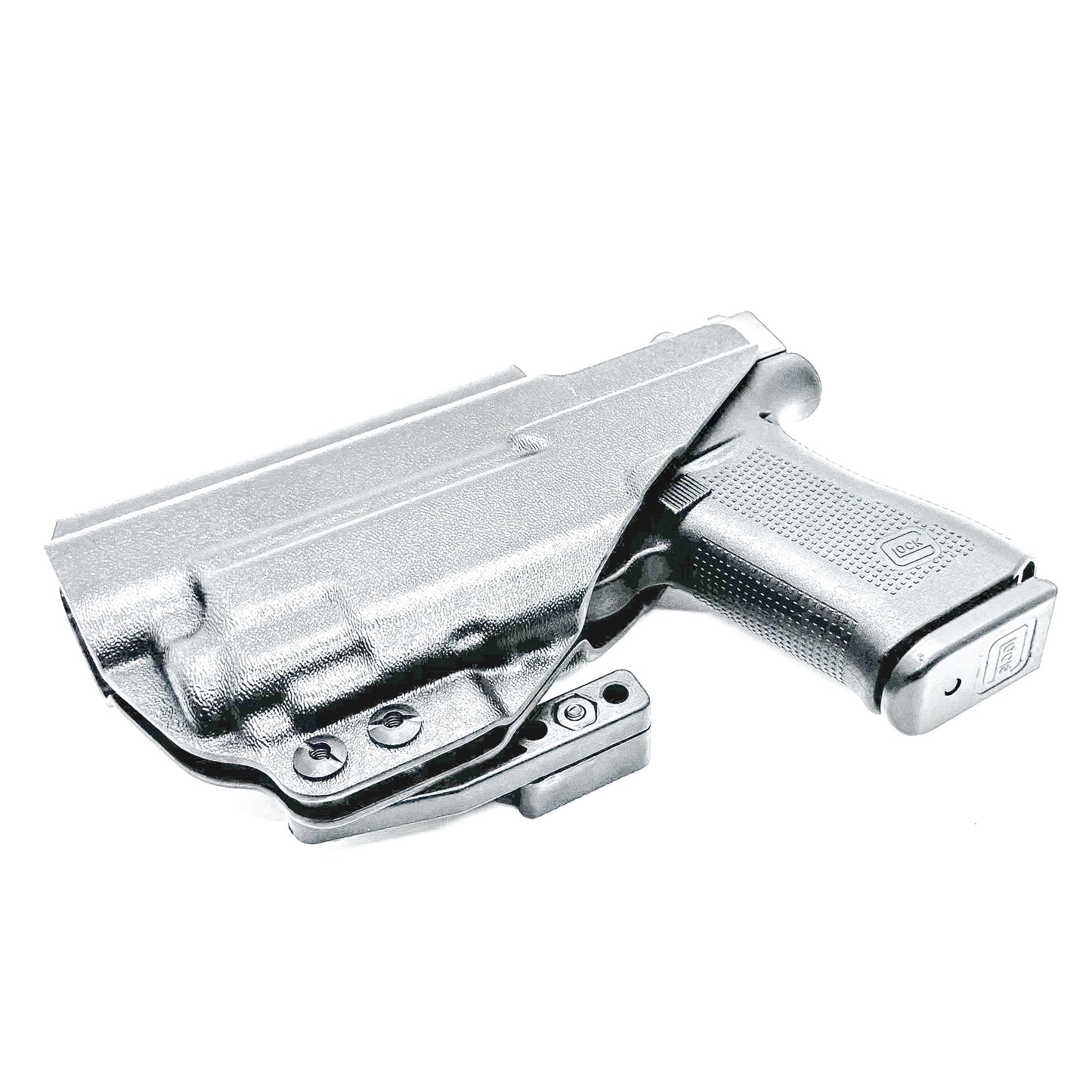 Black Inside Waistband Holster IWB for the Glock 43X MOS, 48 MOS, 43X Rail, or 48 Rail pistol & Streamlight TLR-8 HL-X Sub with DCC Monoblock and a Modwing.