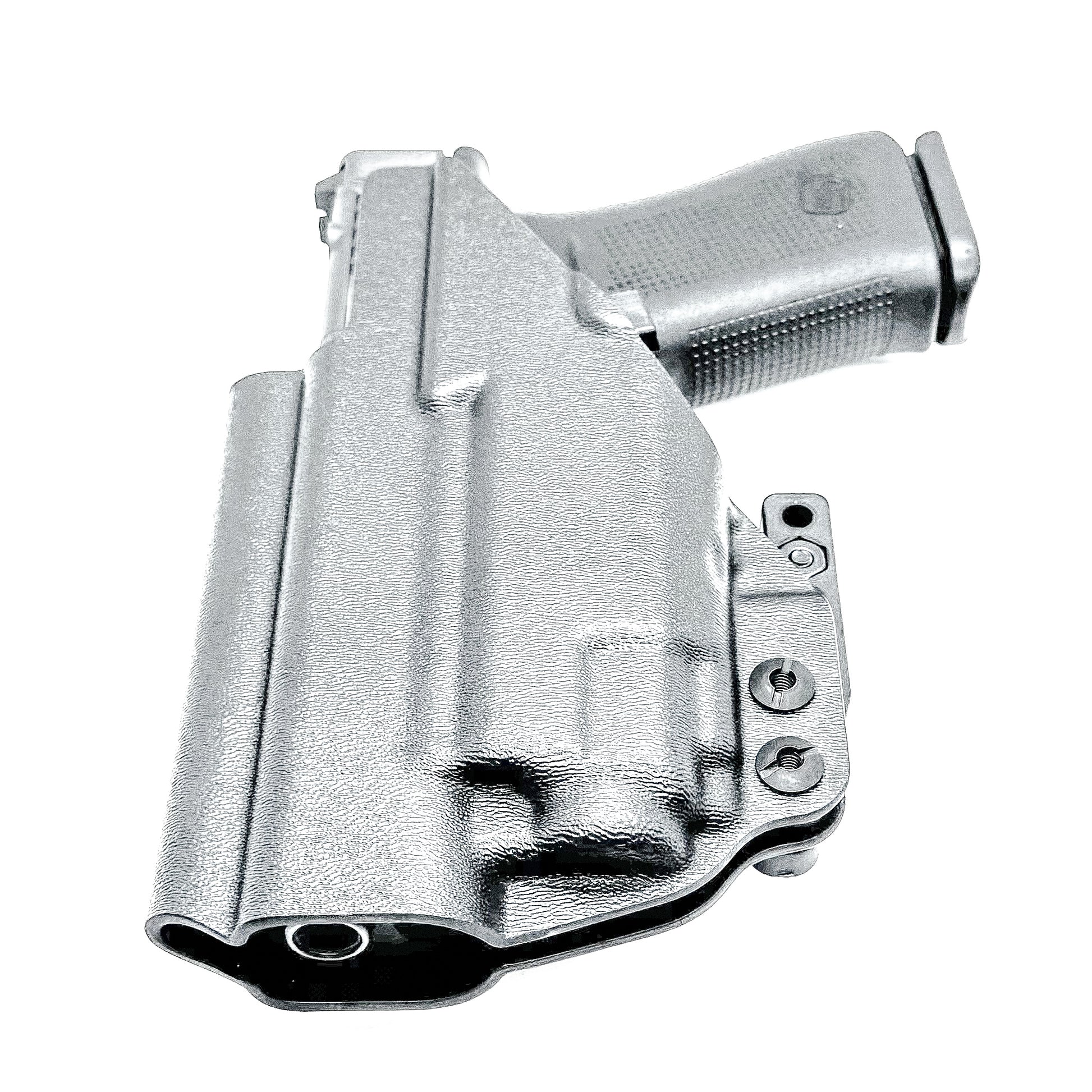 Black Inside Waistband Holster IWB for the Glock 43X MOS, 48 MOS, 43X Rail, or 48 Rail pistol & Streamlight TLR-8 HL-X Sub with DCC Monoblock and a Modwing.