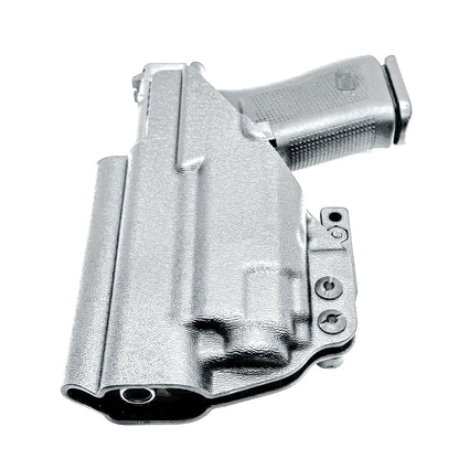 Black Inside Waistband Holster IWB for the Glock 43X MOS, 48 MOS, 43X Rail, or 48 Rail pistol & Streamlight TLR-8 HL-X Sub with DCC Monoblock and a Modwing.