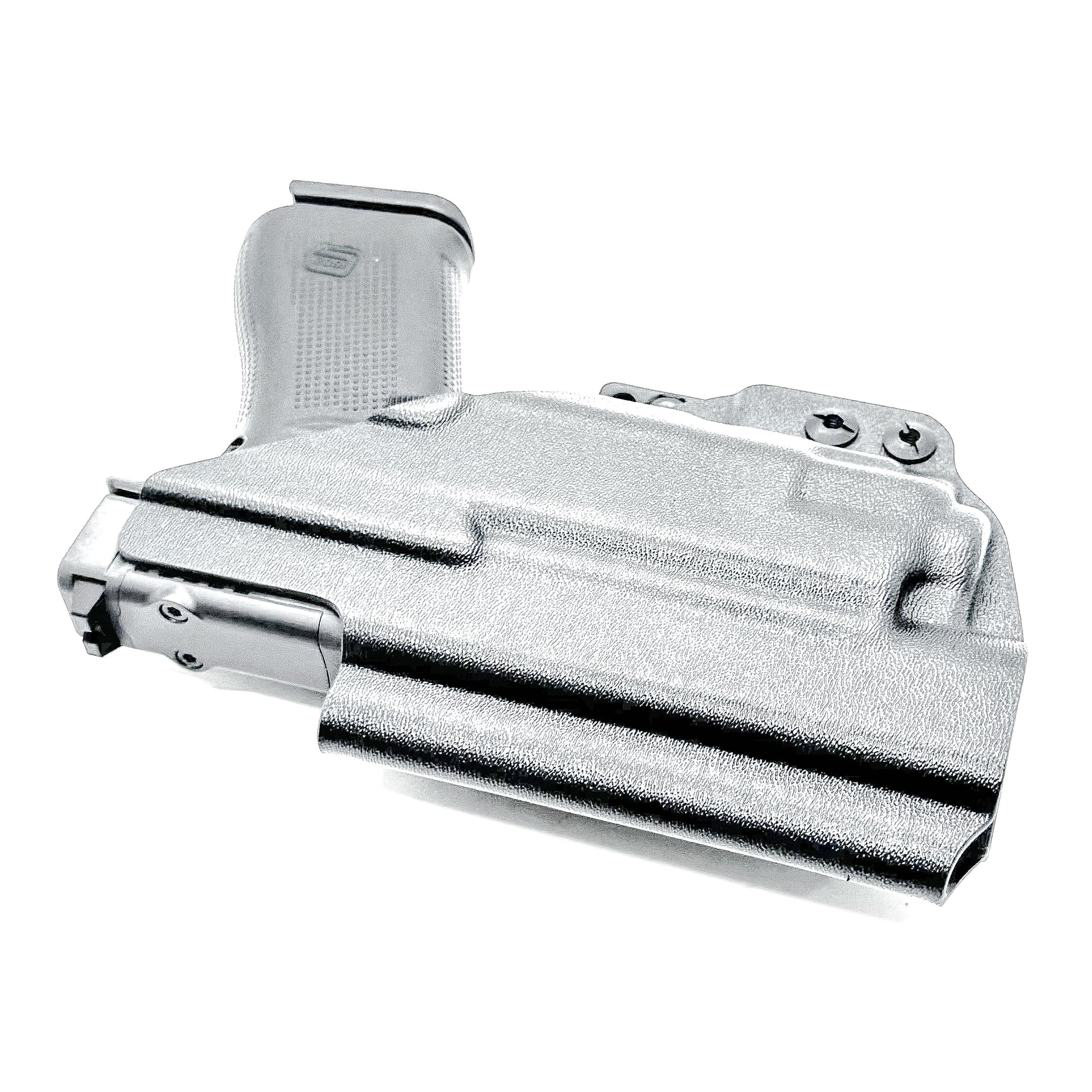 Black Inside Waistband Holster IWB for the Glock 43X MOS, 48 MOS, 43X Rail, or 48 Rail pistol & Streamlight TLR-8 HL-X Sub with DCC Monoblock and a Modwing.