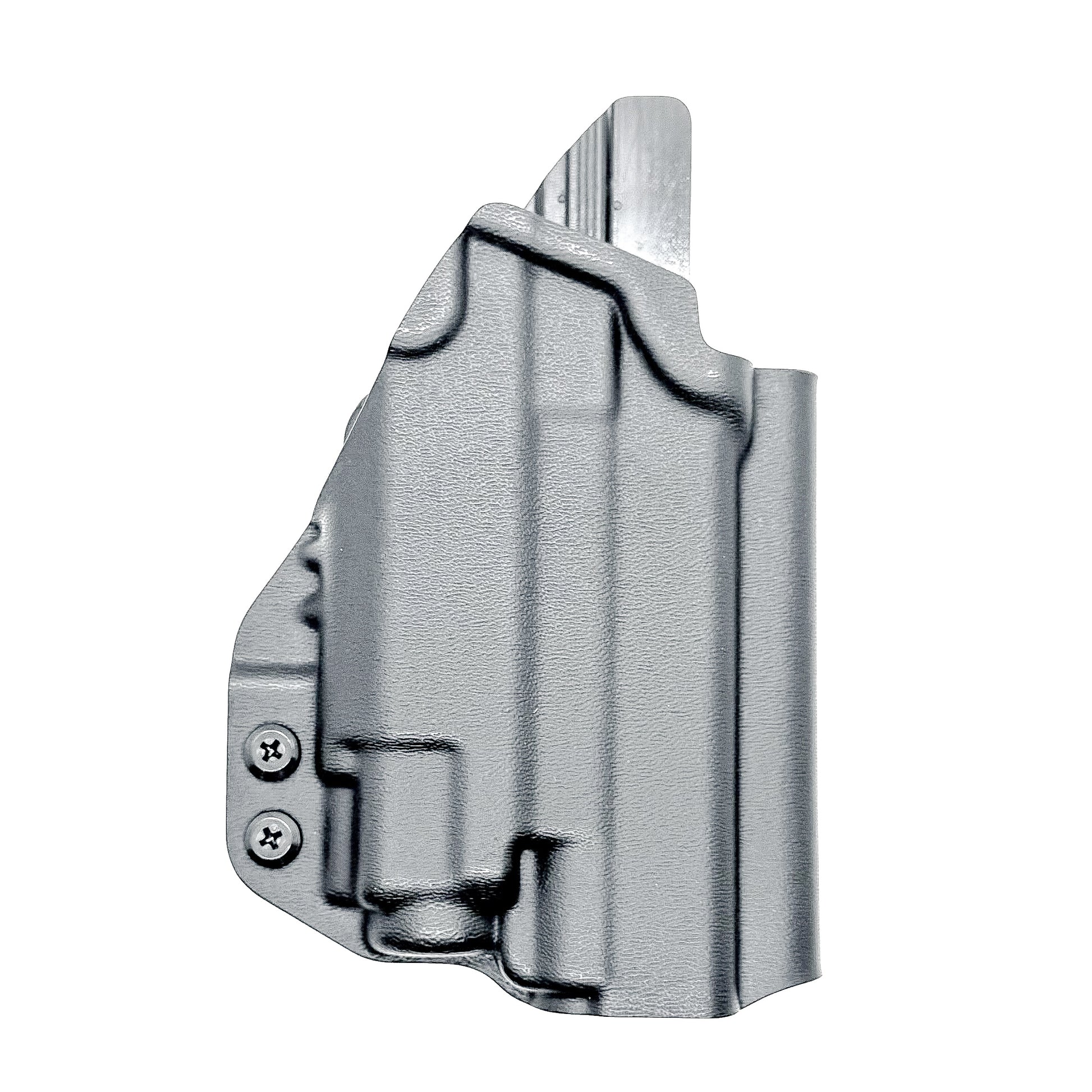 Black OWB Holster with a 4BROS 1.5" Belt Slide for the Glock 43X or 48 MOS with the TLR-8 Sub light.
