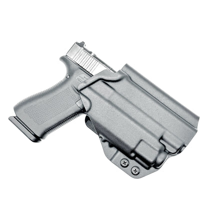 Black OWB Holster with a 4BROS 1.5" Belt Slide for the Glock 43X or 48 MOS with the TLR-8 Sub light.