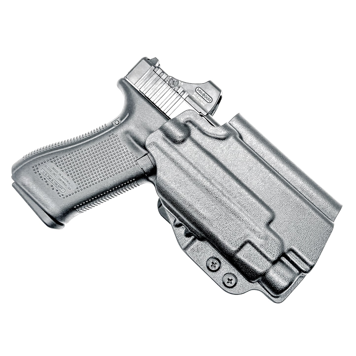 Black OWB Holster for the Glock 45 with TLR-7 HL-X in black with 4BROS 1.5" Slide.
