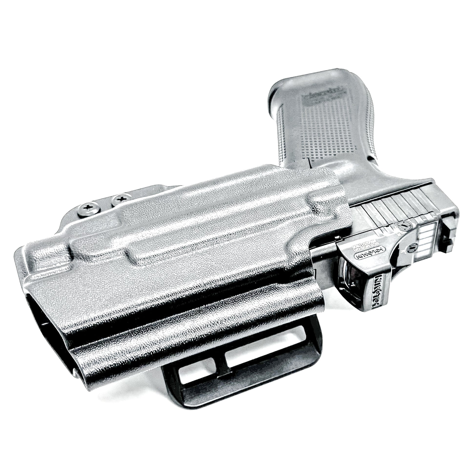 Black OWB Holster for the Glock 45 with TLR-7 HL-X in black with 4BROS 1.5" Slide.