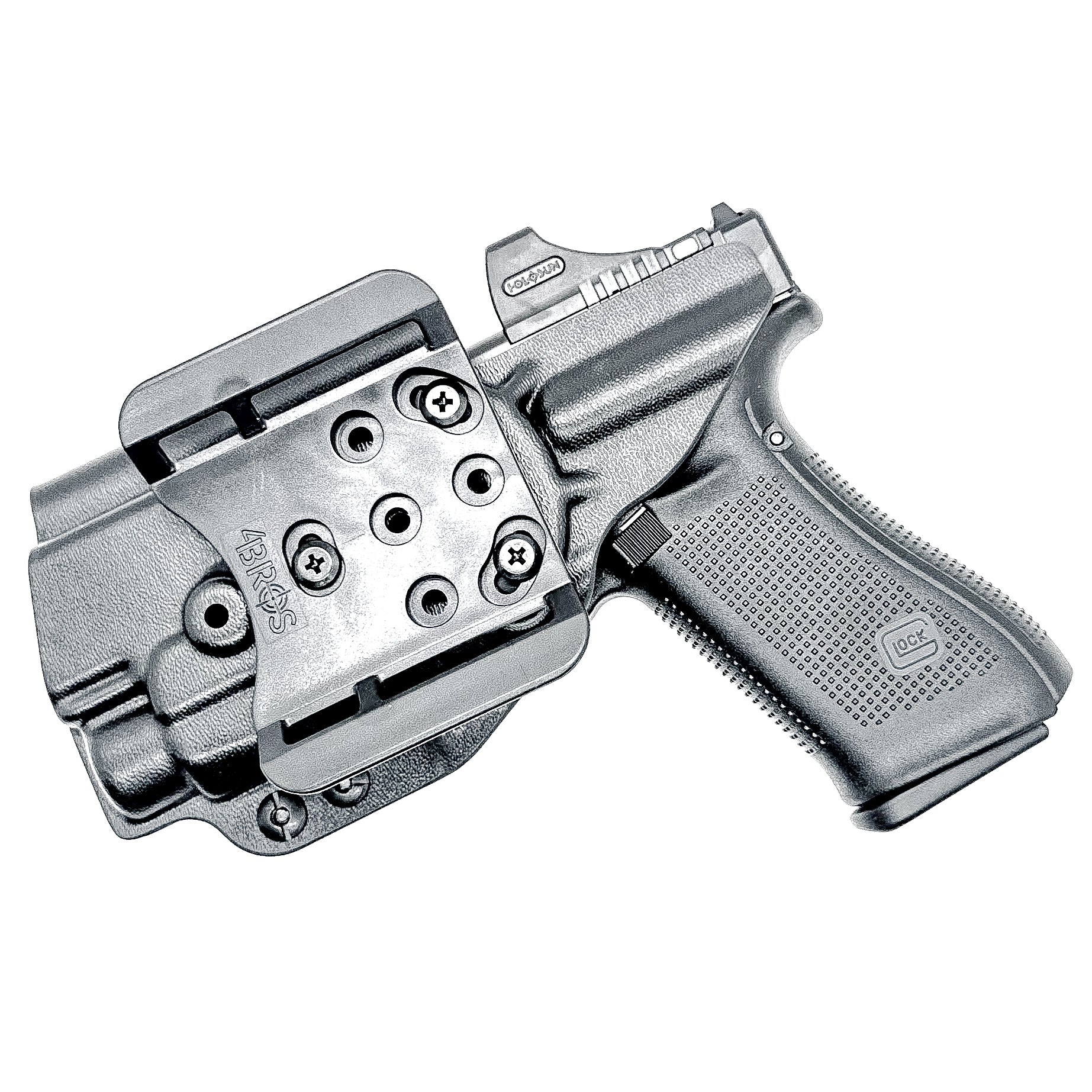 Black OWB Holster for the Glock 45 with TLR-7 HL-X in black with 4BROS 1.5" Slide.