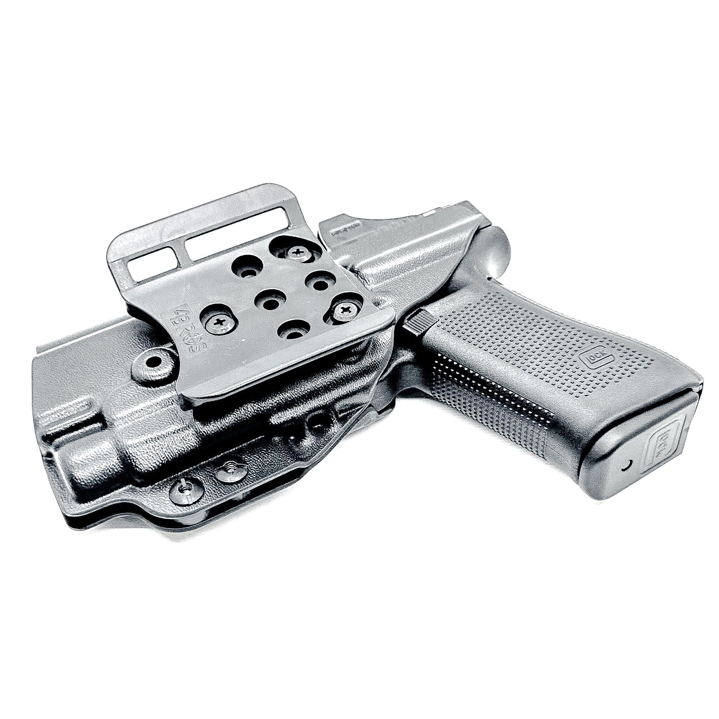 Black OWB Holster for the Glock 45 with TLR-7 HL-X in black with 4BROS 1.5" Slide.