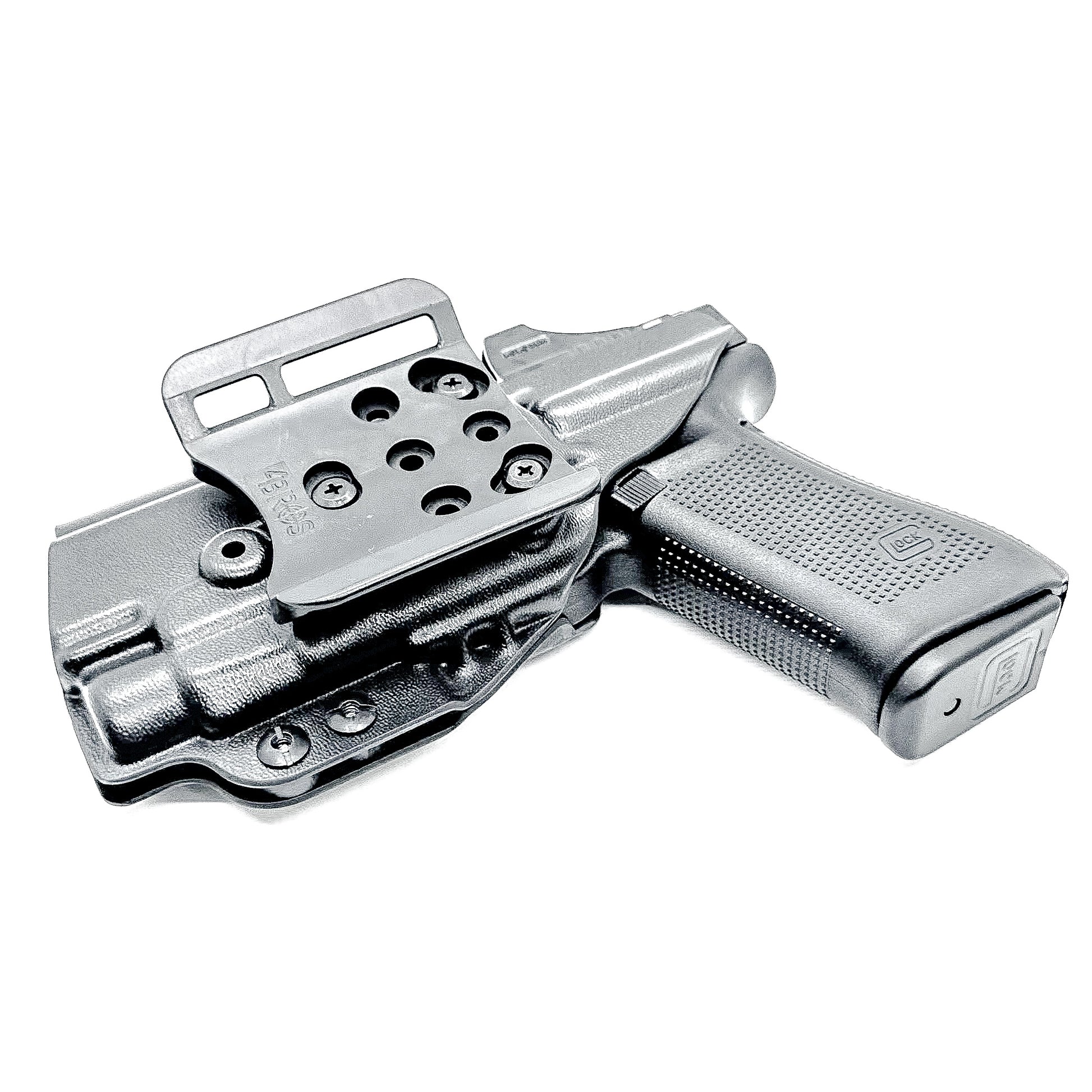 Black OWB Holster for the Glock 45 with TLR-7 HL-X in black with 4BROS 1.5" Slide.