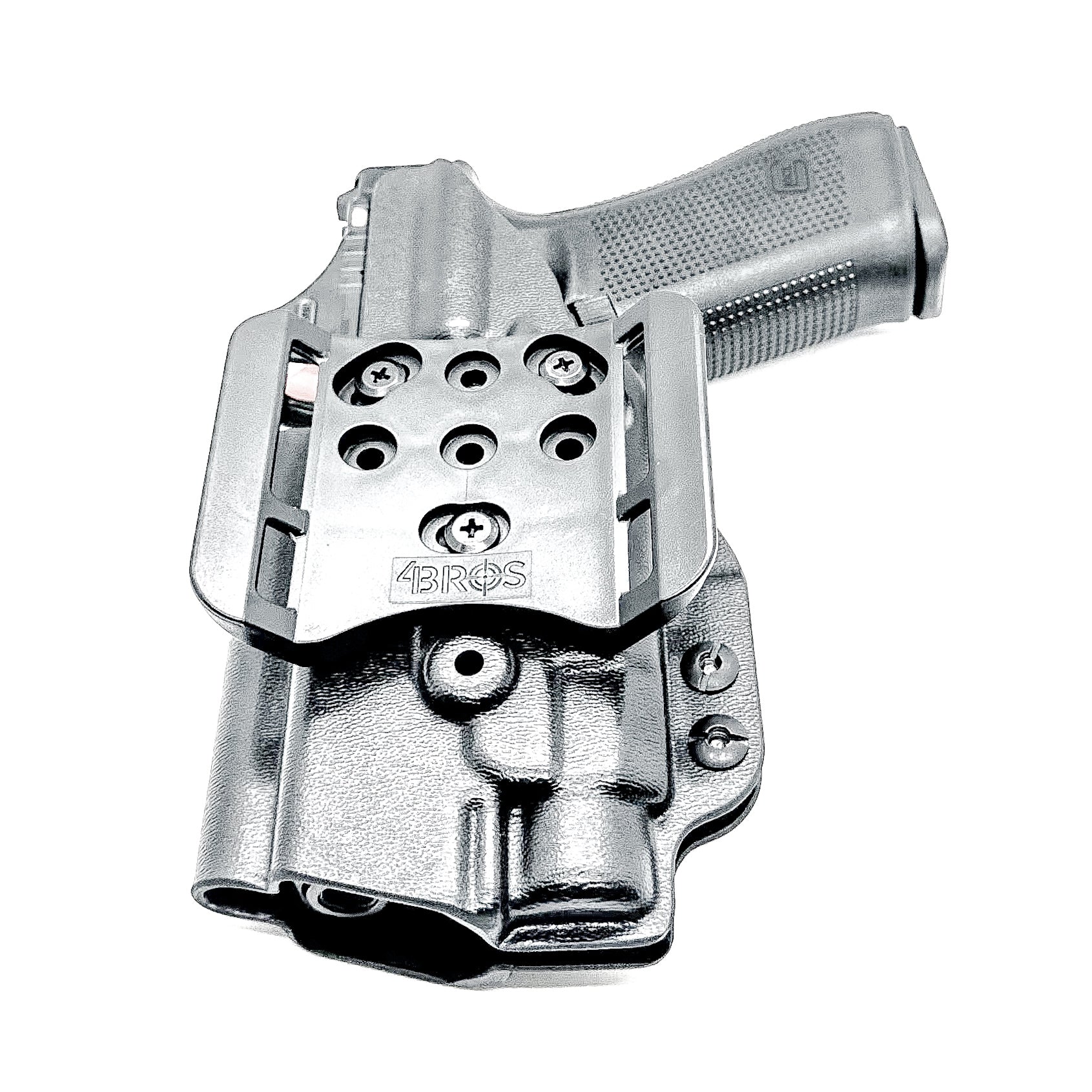 Black OWB Holster for the Glock 45 with TLR-7 HL-X in black with 4BROS 1.5" Slide.