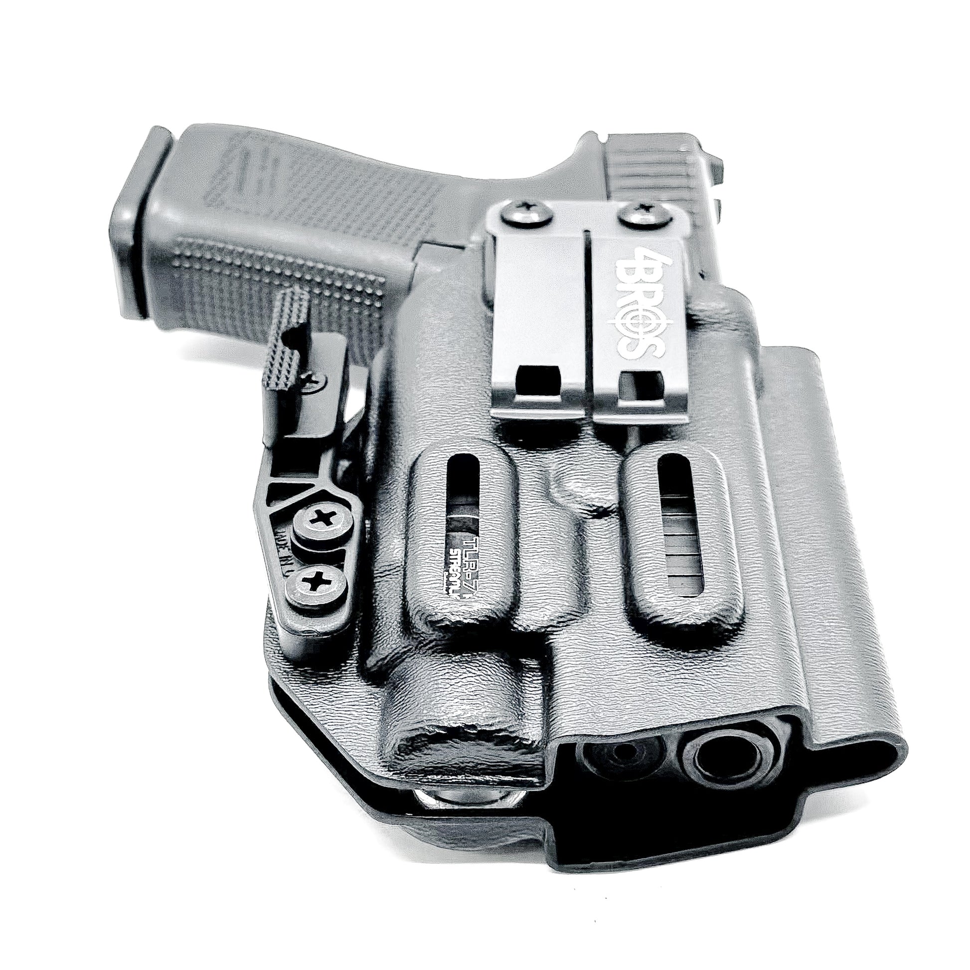 Black IWB Holster for Glock 45 with Streamlight TLR-7 HL-X shown with DCC Monoblock and Modwing.