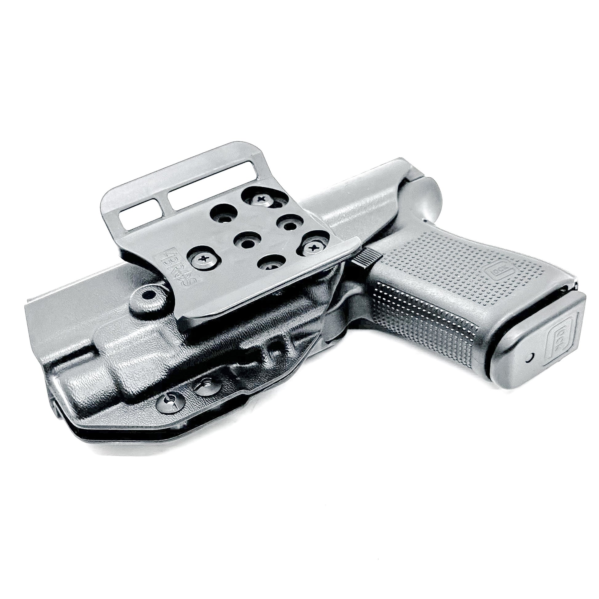 Black OWB Holster for the Glock 45 with TLR-7 HL-X in black with 4BROS 1.5" Slide.