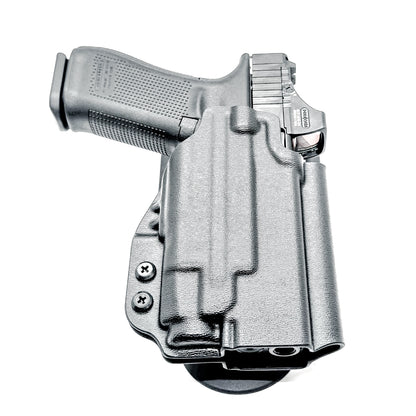 Glock 45 TLR-7 OWB Holster. Outside Waistband light duty & competition holster for Glock 45 Gen 5, Gen 6, Gen V with TLR-7 A or TLR-7 X.