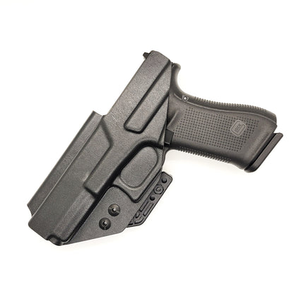 For the best Inside Waistband IWB AIWB Kydex Taco Style Holster designed to fit the Glock 47 MOS G47 shop Four Brothers Holsters. Adjustable ride height and cant. Smooth edges and slim profile to reduce printing. Fast shipping with short order lead times. Made in the USA 