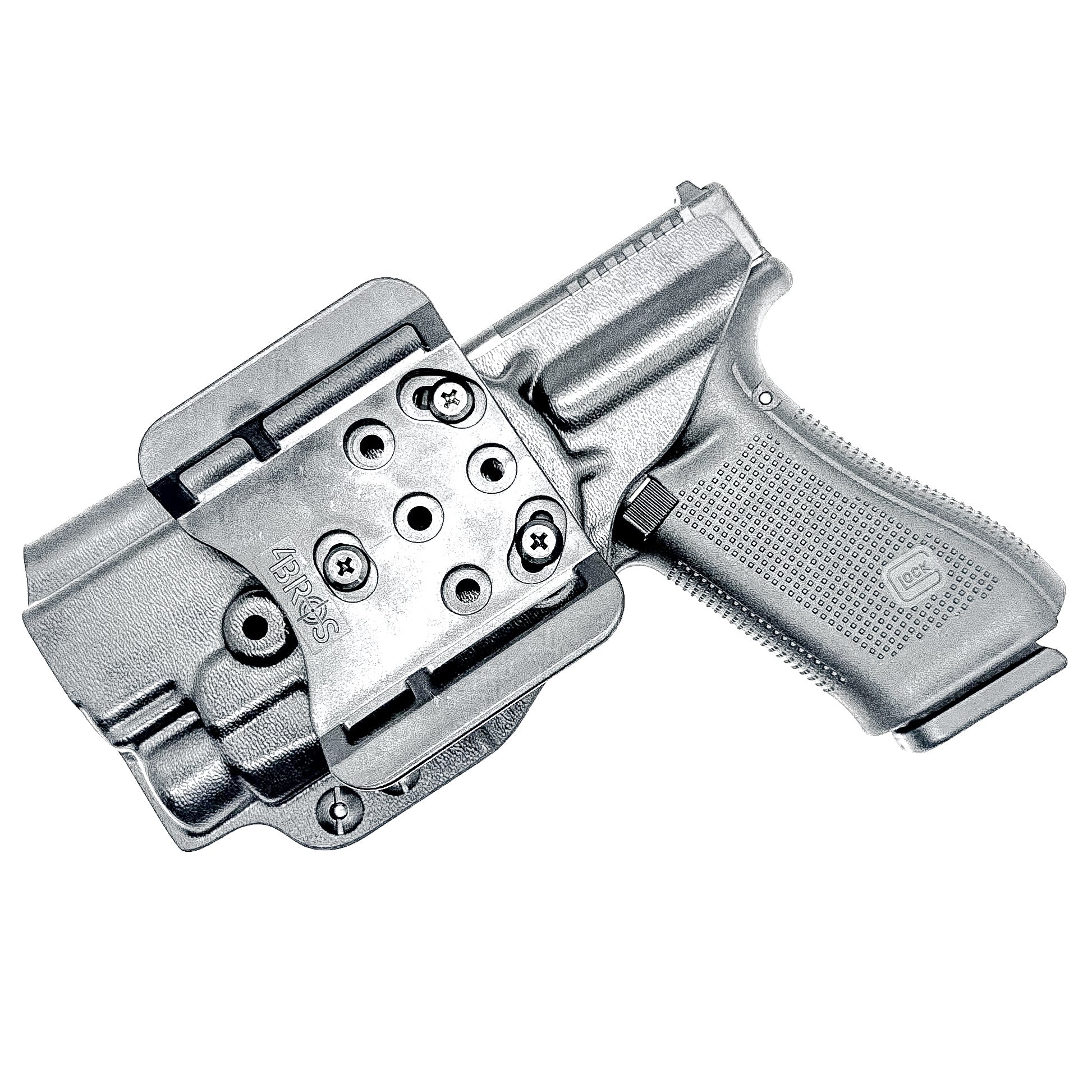 Glock 47 Gen 5 OWB holster for Streamlight TLR-7 A, TLR-7 X, & TLR-7 HL-X. Durable Outside Waistband carry in black with 4BROS 1.5" Belt Slide.