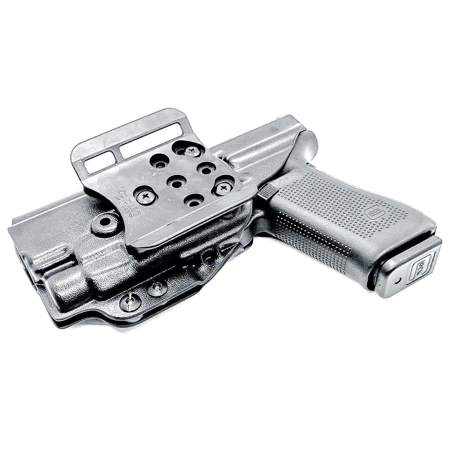 Glock 47 Gen 5 OWB holster for Streamlight TLR-7 A, TLR-7 X, & TLR-7 HL-X. Durable Outside Waistband carry in black with 4BROS 1.5" Belt Slide.