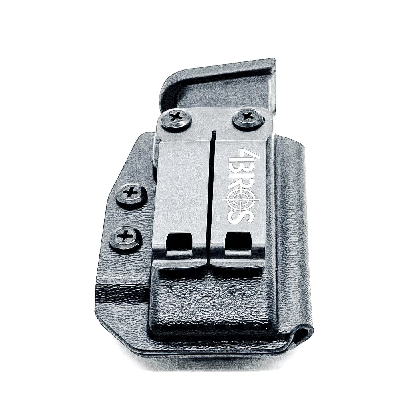 Black IWB AIWB Glock 17, 17L, 19, 22, 23, 26, 27, 34, 35, 45, 31, 32, 33 magazine carrier, holster, & pouch from Four Brothers 4BROS Holsters. 