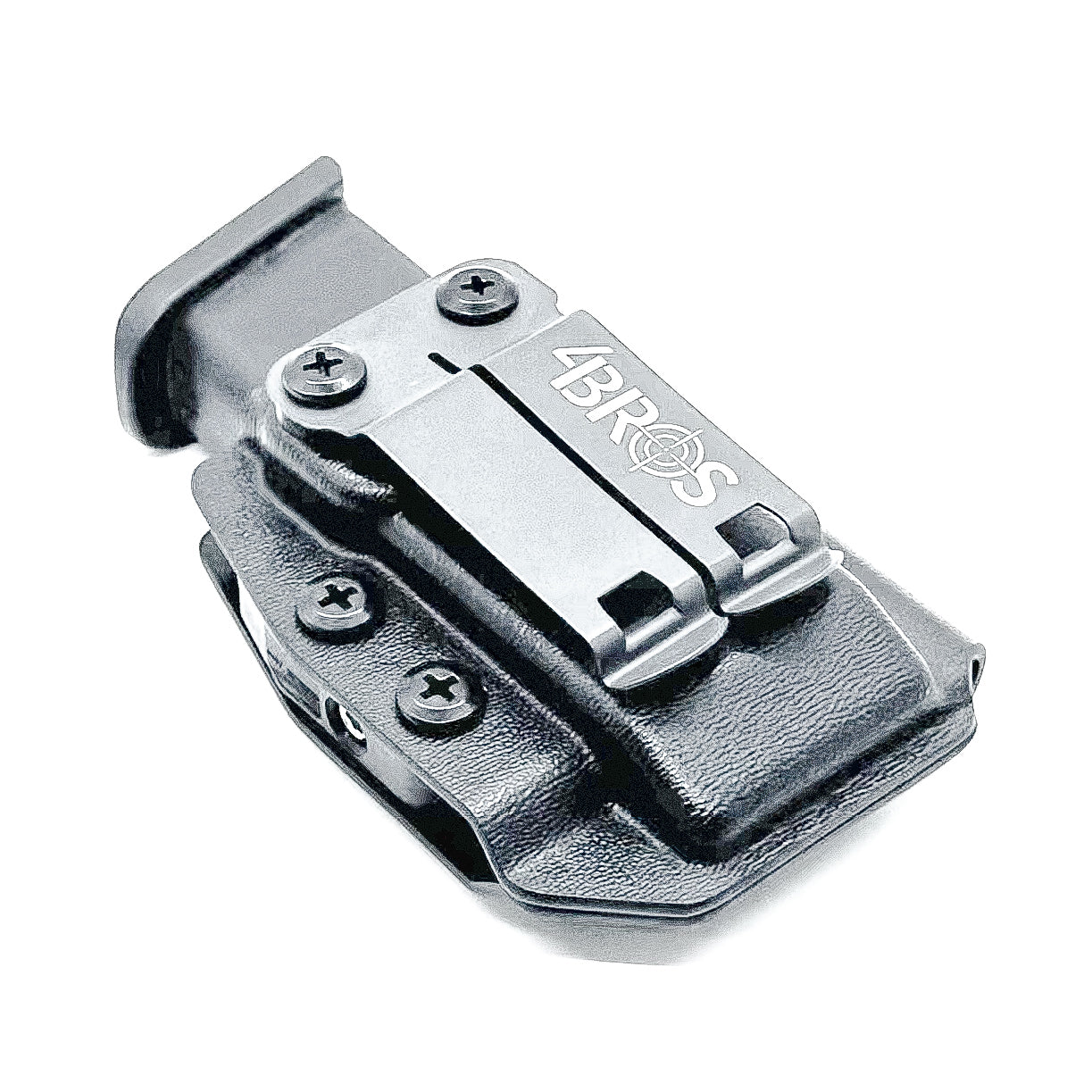 Black IWB AIWB Glock 17, 17L, 19, 22, 23, 26, 27, 34, 35, 45, 31, 32, 33 magazine carrier, holster, & pouch from Four Brothers 4BROS Holsters. 