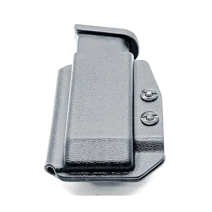 Black IWB AIWB Glock 17, 17L, 19, 22, 23, 26, 27, 34, 35, 45, 31, 32, 33 magazine carrier, holster, & pouch from Four Brothers 4BROS Holsters. 