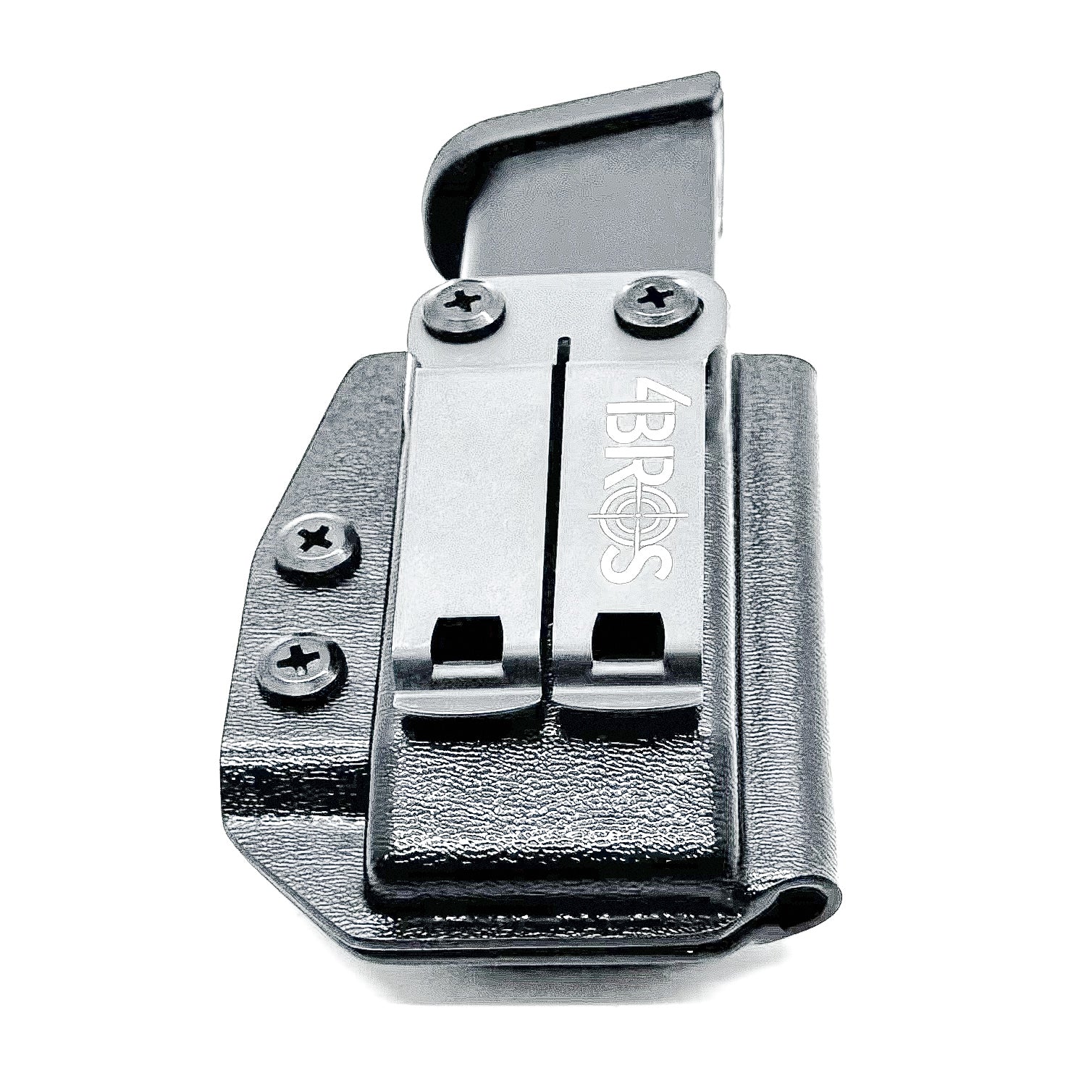 Black IWB AIWB Glock 17, 17L, 19, 22, 23, 26, 27, 34, 35, 45, 31, 32, 33 magazine carrier, holster, & pouch from Four Brothers 4BROS Holsters. 