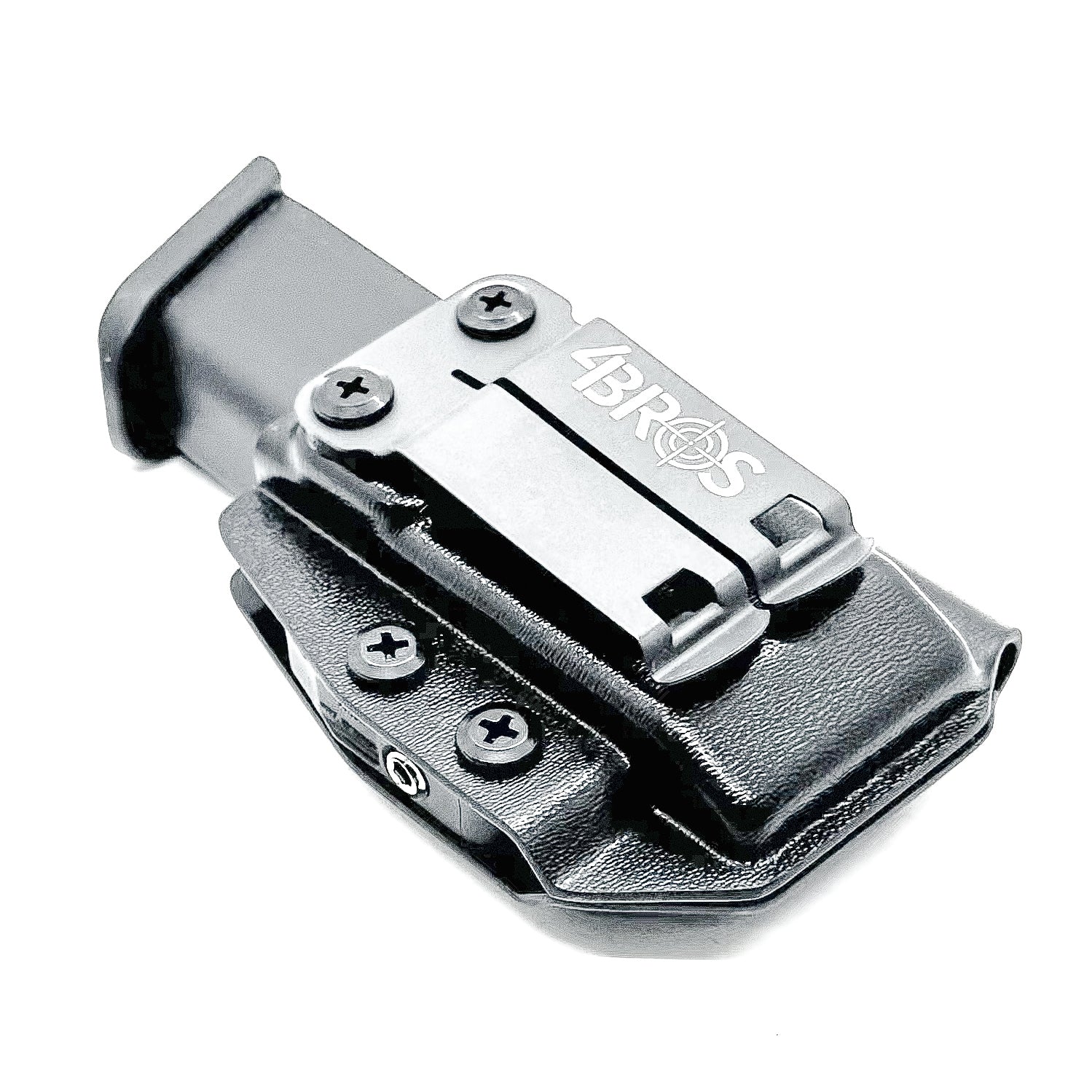 Black IWB AIWB Glock 17, 17L, 19, 22, 23, 26, 27, 34, 35, 45, 31, 32, 33 magazine carrier, holster, & pouch from Four Brothers 4BROS Holsters. 