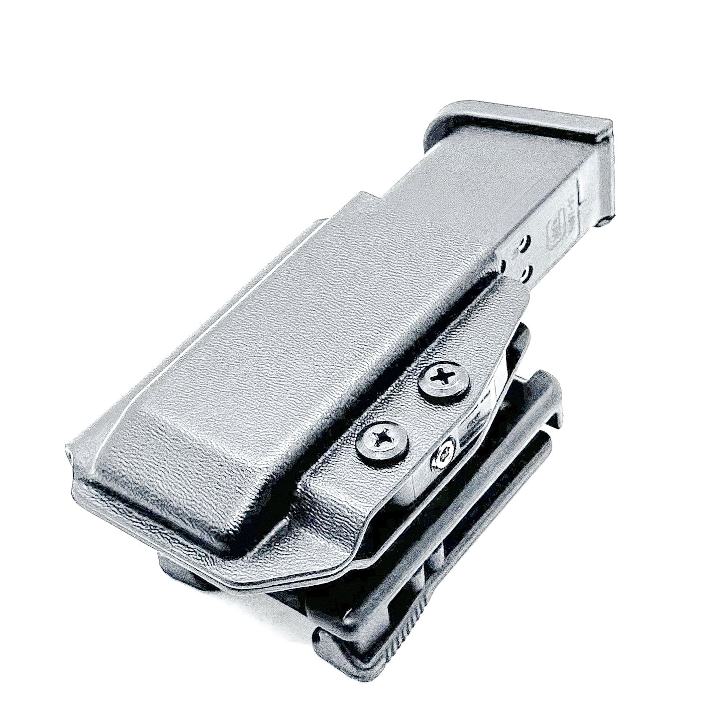 Black Kydex OWB Outside Waistband magazine carrier, holster, or pouch for Glock 9mm & 40 from Four Brothers Holsters. 