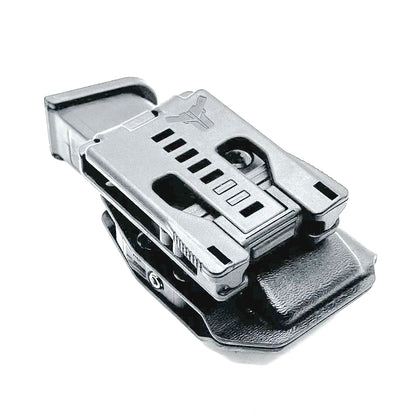 Black Kydex OWB Outside Waistband magazine carrier, holster, or pouch for Glock 9mm & 40 from Four Brothers Holsters. 