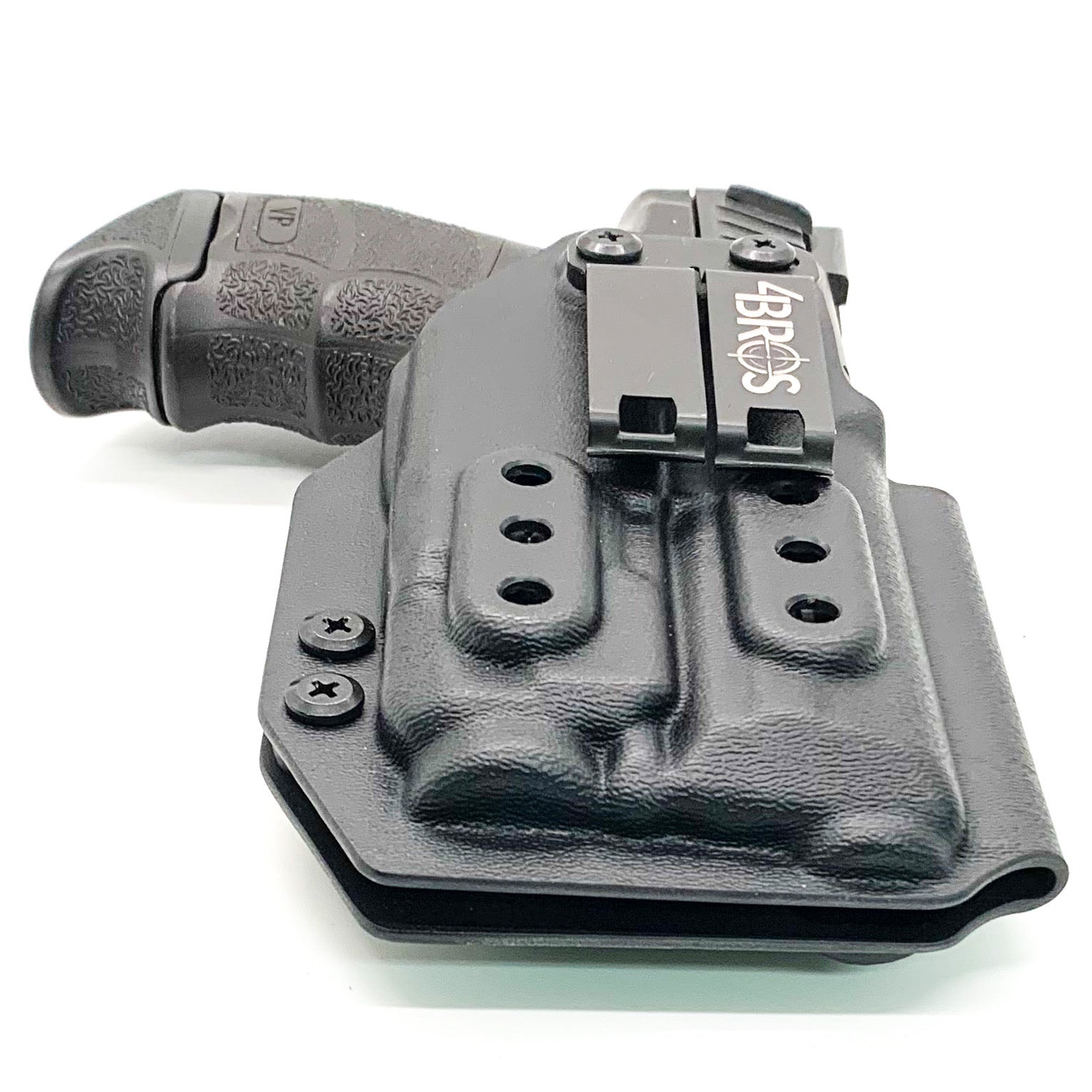 Inside Waistband IWB Holster designed to fit the Heckler & Koch H&K VP9 or VP9SK pistol with Streamlight TLR-7 or TLR-7A weapon mounted light. Full sweat guard, profile cut for red dot sights, adjustable retention, minimal material and smooth edges to reduce printing. Proudly made in the USA.