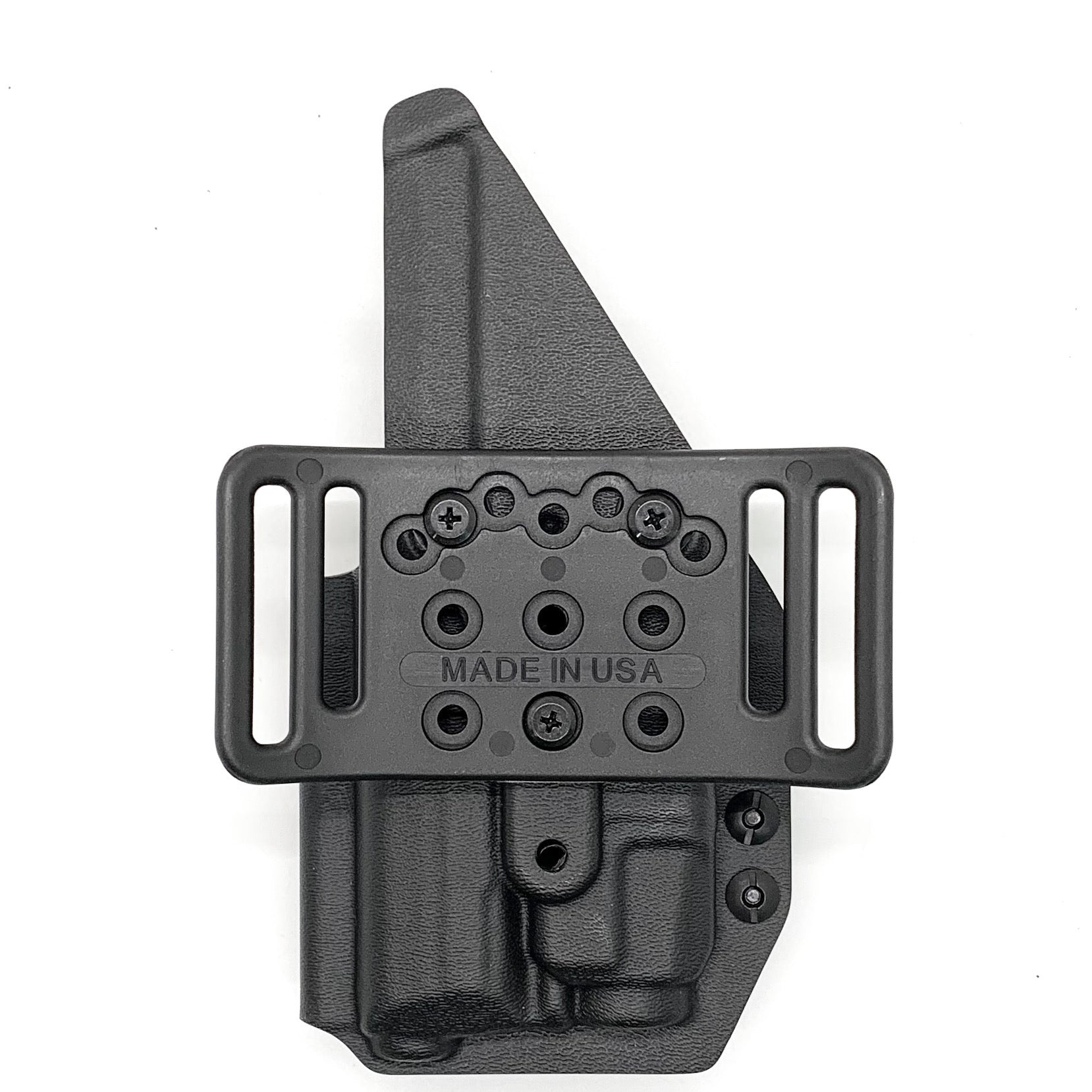 Outside Waistband Holster designed to fit the Heckler & Koch H&K VP9 or VP9SK pistol with Streamlight TLR-7 or TLR-7A weapon mounted light. Full Sweat guard, profile cut to allow red dot sights, adjustable retention, minimal material and smooth edges to reduce printing. Proudly made in the USA.