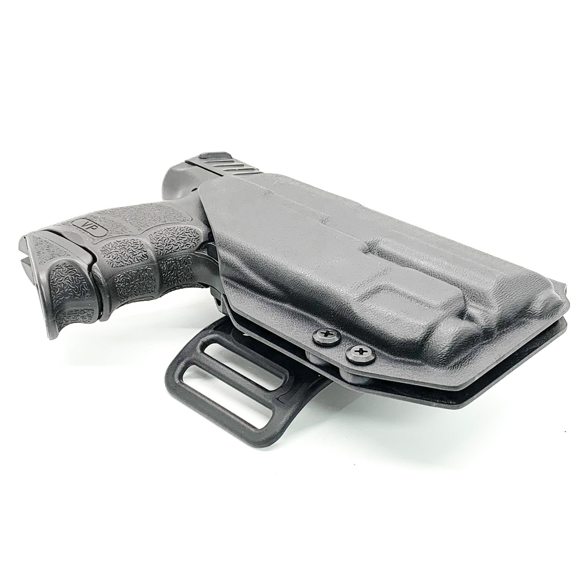 Outside Waistband Holster designed to fit the Heckler & Koch H&K VP9 or VP9SK pistol with Streamlight TLR-7 or TLR-7A weapon mounted light. Full Sweat guard, profile cut to allow red dot sights, adjustable retention, minimal material and smooth edges to reduce printing. Proudly made in the USA.