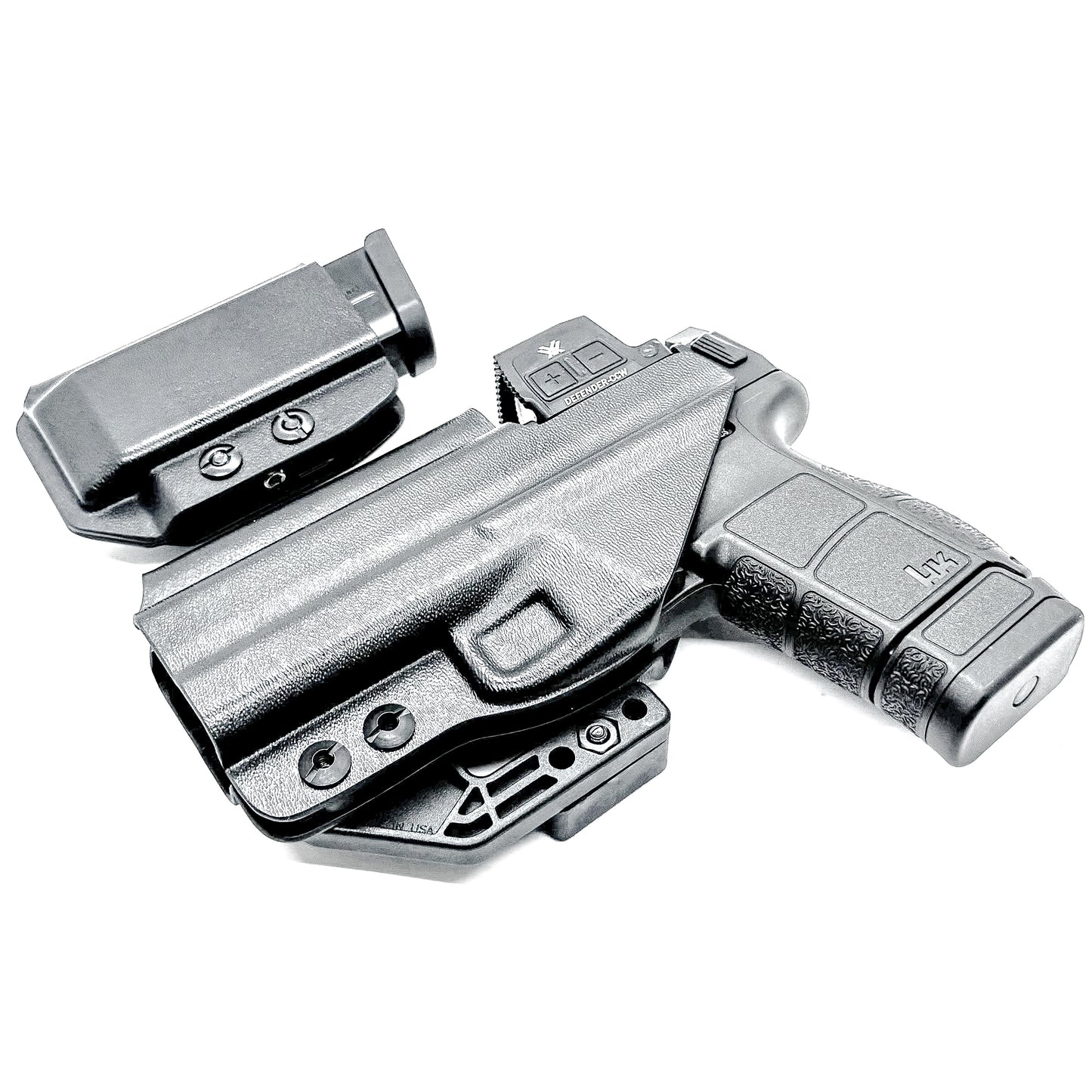 H&K VP9CC IWB holster and magazine carrier combo. Complete Inside Waistband carry system with adjustable retention, optics compatibility, and comfort