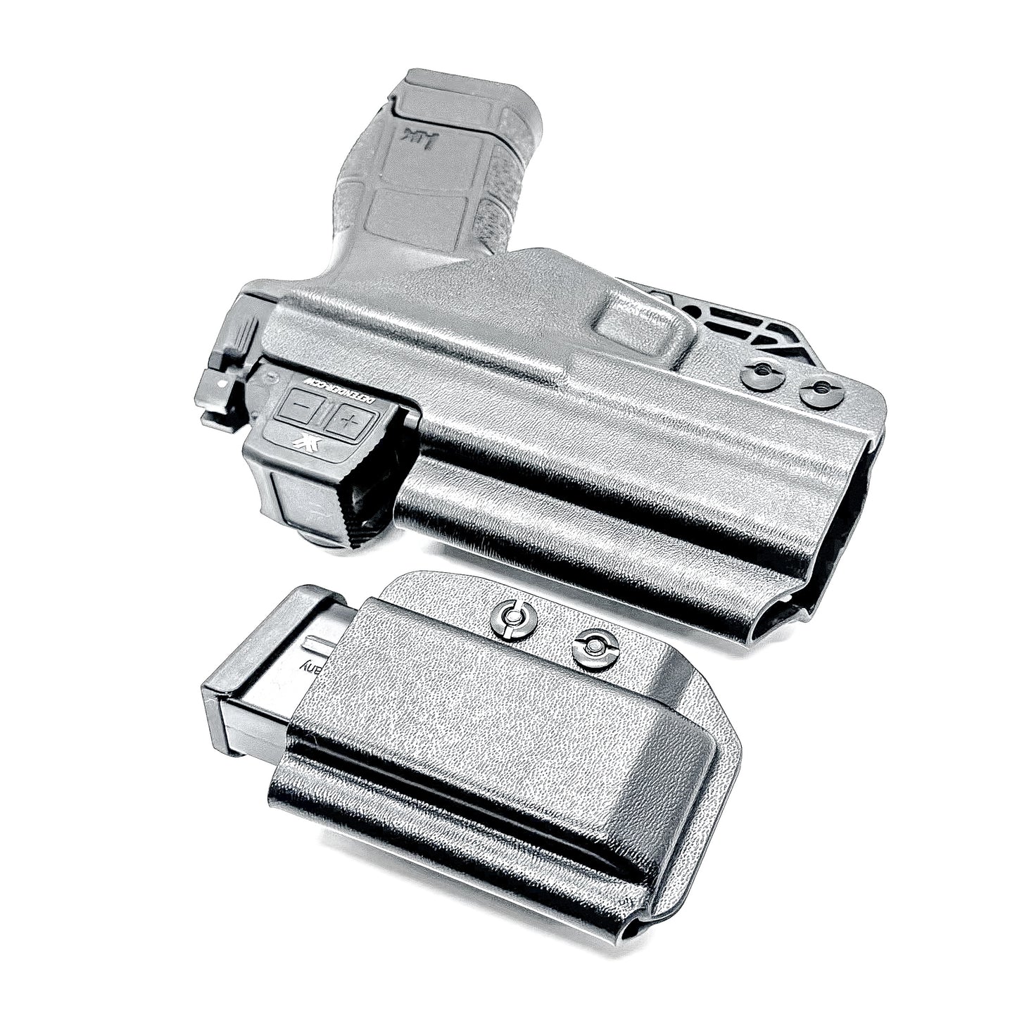 H&K VP9CC IWB holster and magazine carrier combo. Complete Inside Waistband carry system with adjustable retention, optics compatibility, and comfort