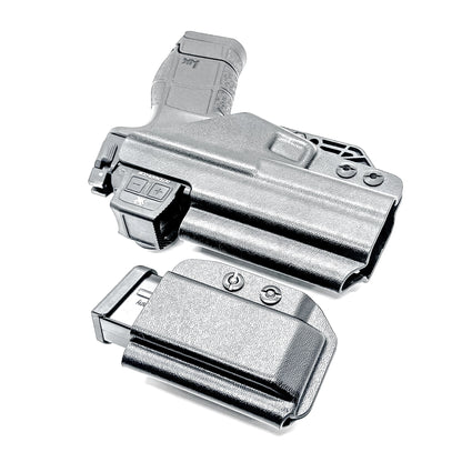 H&K VP9CC IWB holster and magazine carrier combo. Complete Inside Waistband carry system with adjustable retention, optics compatibility, and comfort