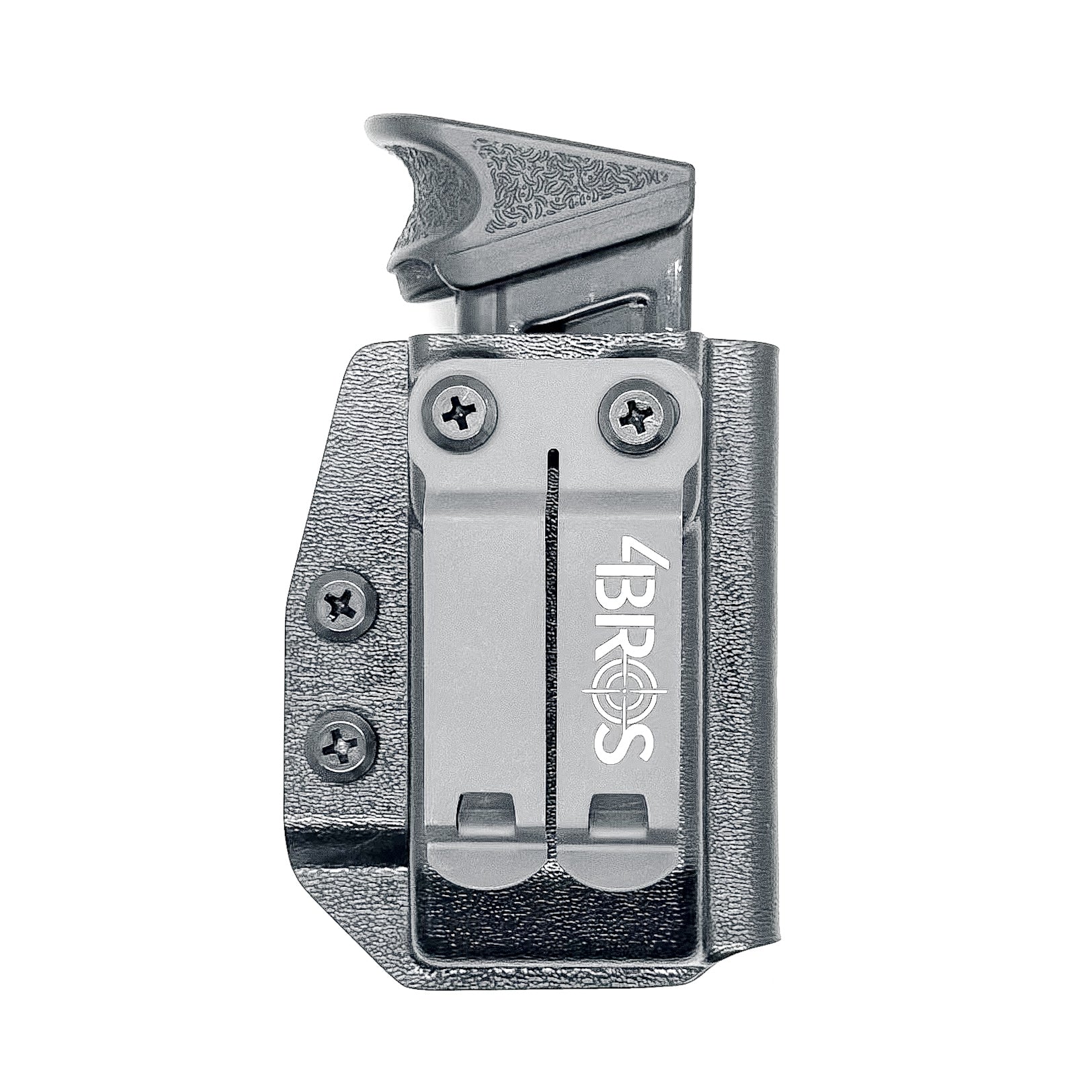 Black inside Waistband IWB AIWB H&K VP9 and VP40 magazine carrier, holster, & pouch from Four Brothers 4BROS Holsters.  Proudly made in the USA.